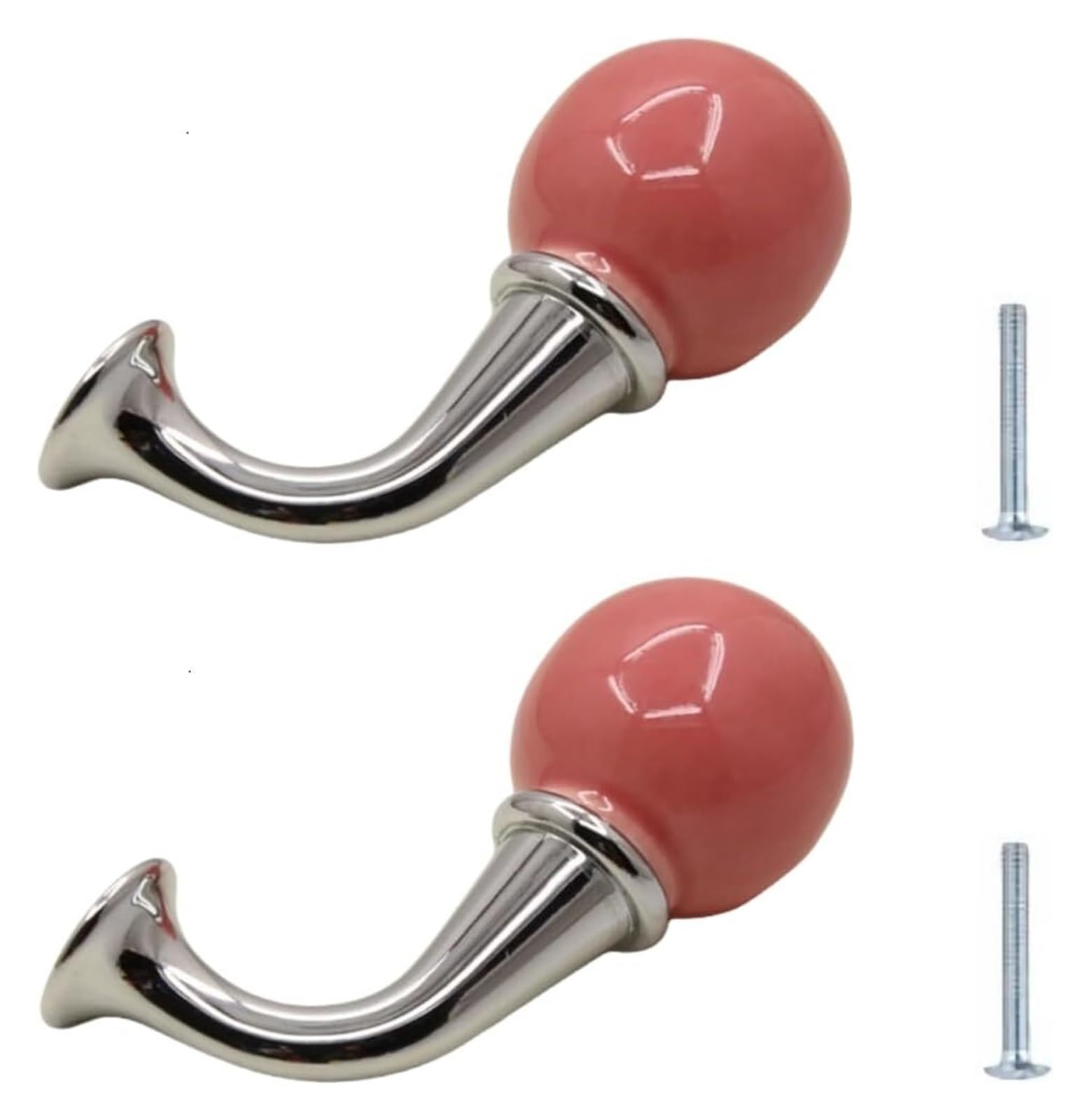 Enmrfvkz Roze Ceramic Cupboard Drawer Handle Knobs, Ceramic Zinc Alloy Cabinet Drawer Knobs, 2 Pack Multicolor 27X68mm(Roze)
