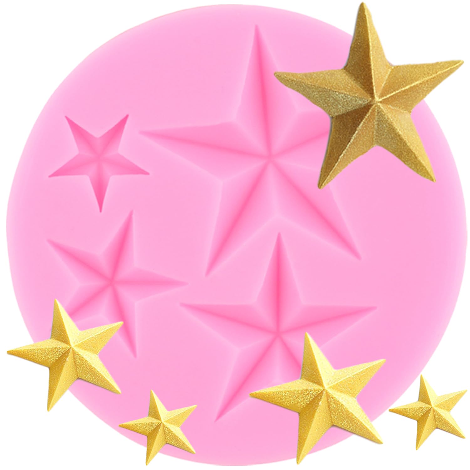 Photo 1 of XMOLDNMS Star Silicone Mold 3D Stars Fondant Chocolate Mold