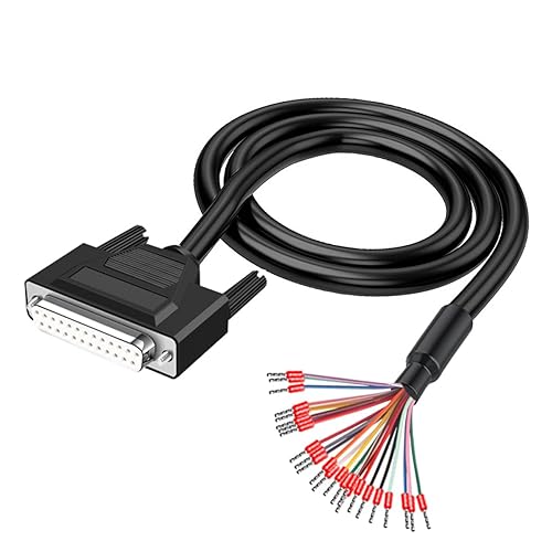 Miniatura 1 de Jienk Cable de extensión serie RS232 de 25 pines, 24 AWG, 24 AWG, conector chapado en oro de 25 pines con cable abierto de extremo de cable desnudo