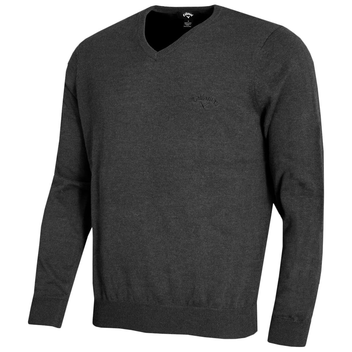 Callaway Golf Mens Ace Long Sleeve Sweater - Charcoal Heather Tonal - XXL