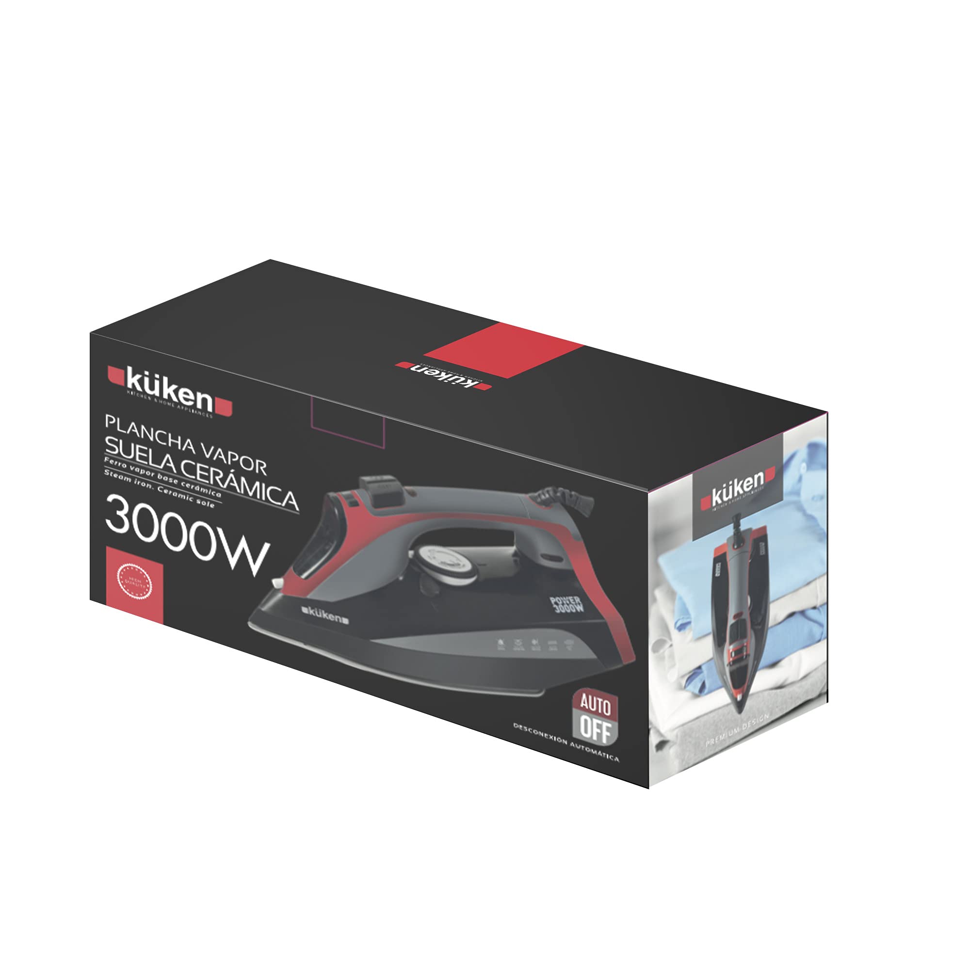 PLANCHA DE VAPOR 3000W SUELA CERAMICA KÜKEN