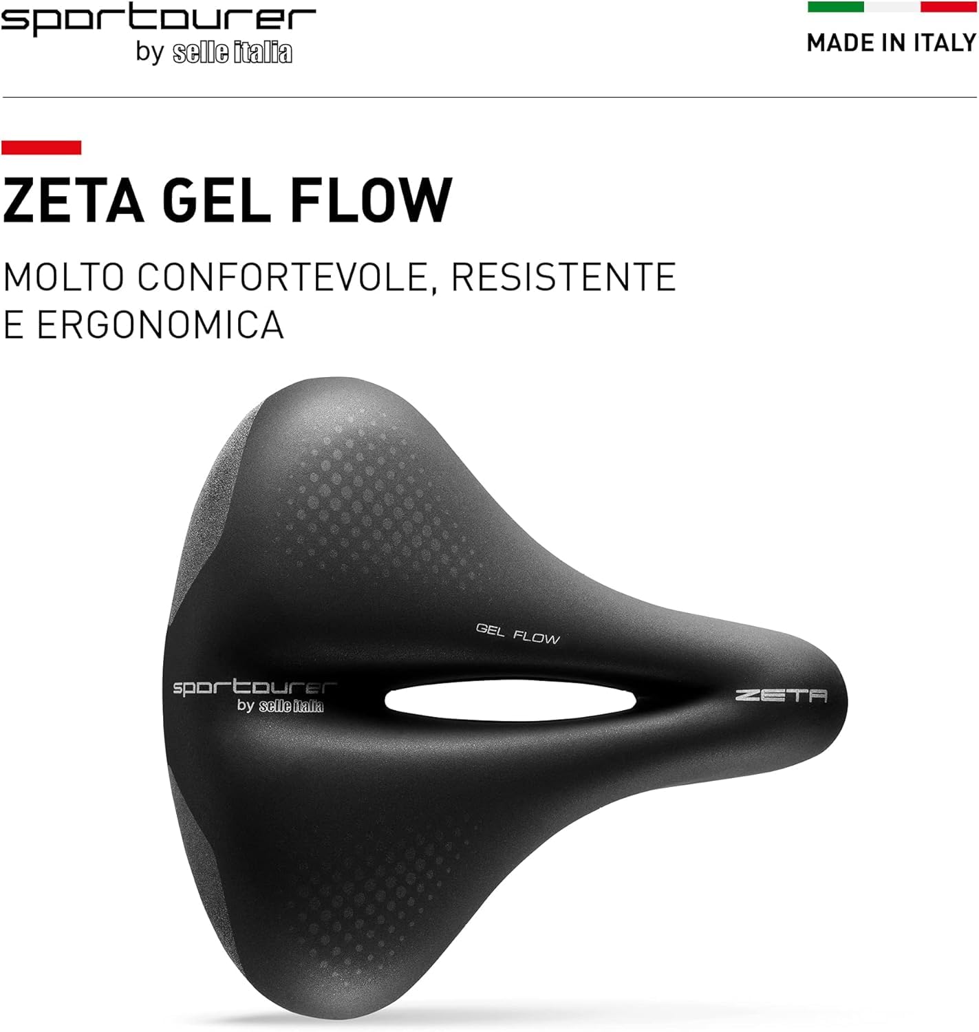 Sportourer by Selle Italia - FLX Gel Flow, Selle de Vélo de Ville en