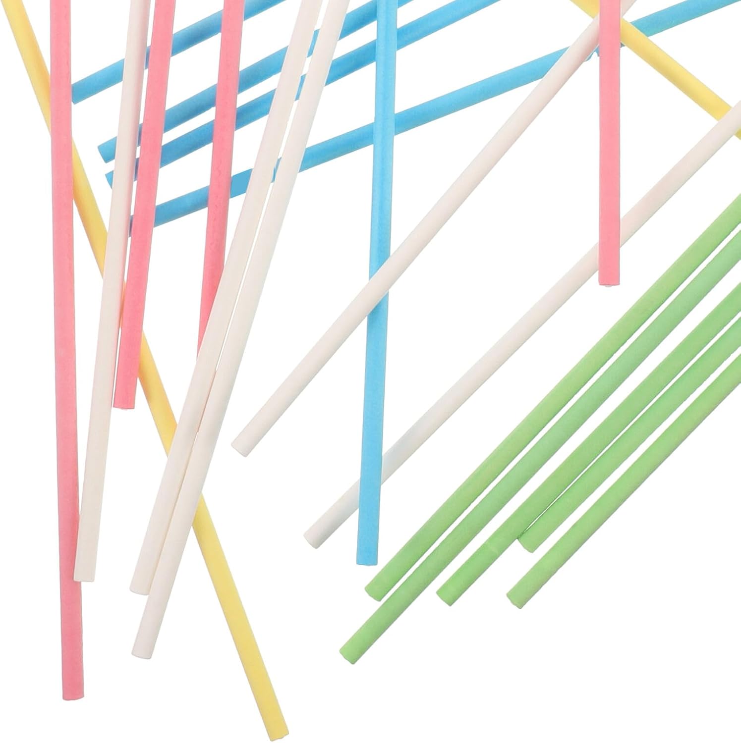 SAFIGLE 500pcs Colorful Paper Lollipop Sticks 150mm Food-grade Candy Picks for Cake Pops Chocolate DIY Treats Party Supplies