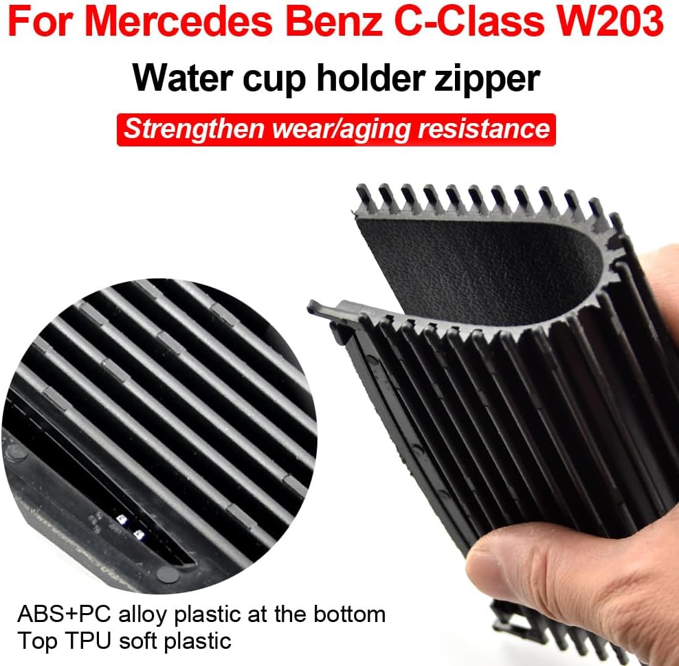 Car Center Console Sliding Shutters Cup Holder Roller Blind Cover Car-Styling Compatible with Be-nz C-Class W203