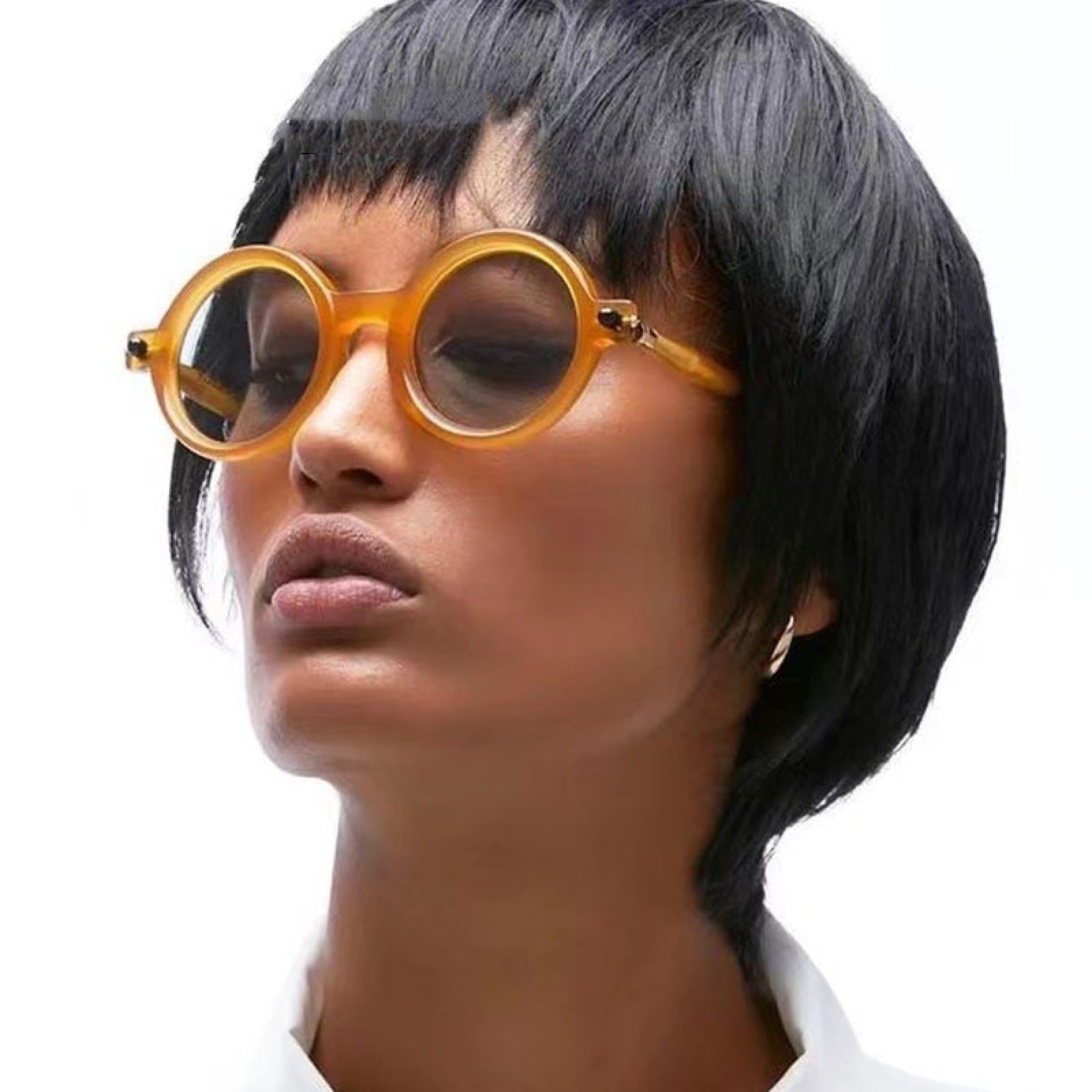 Occhiali da sole rotondi da donna alla moda, retrò, da uomo, con montatura anti-luce blu