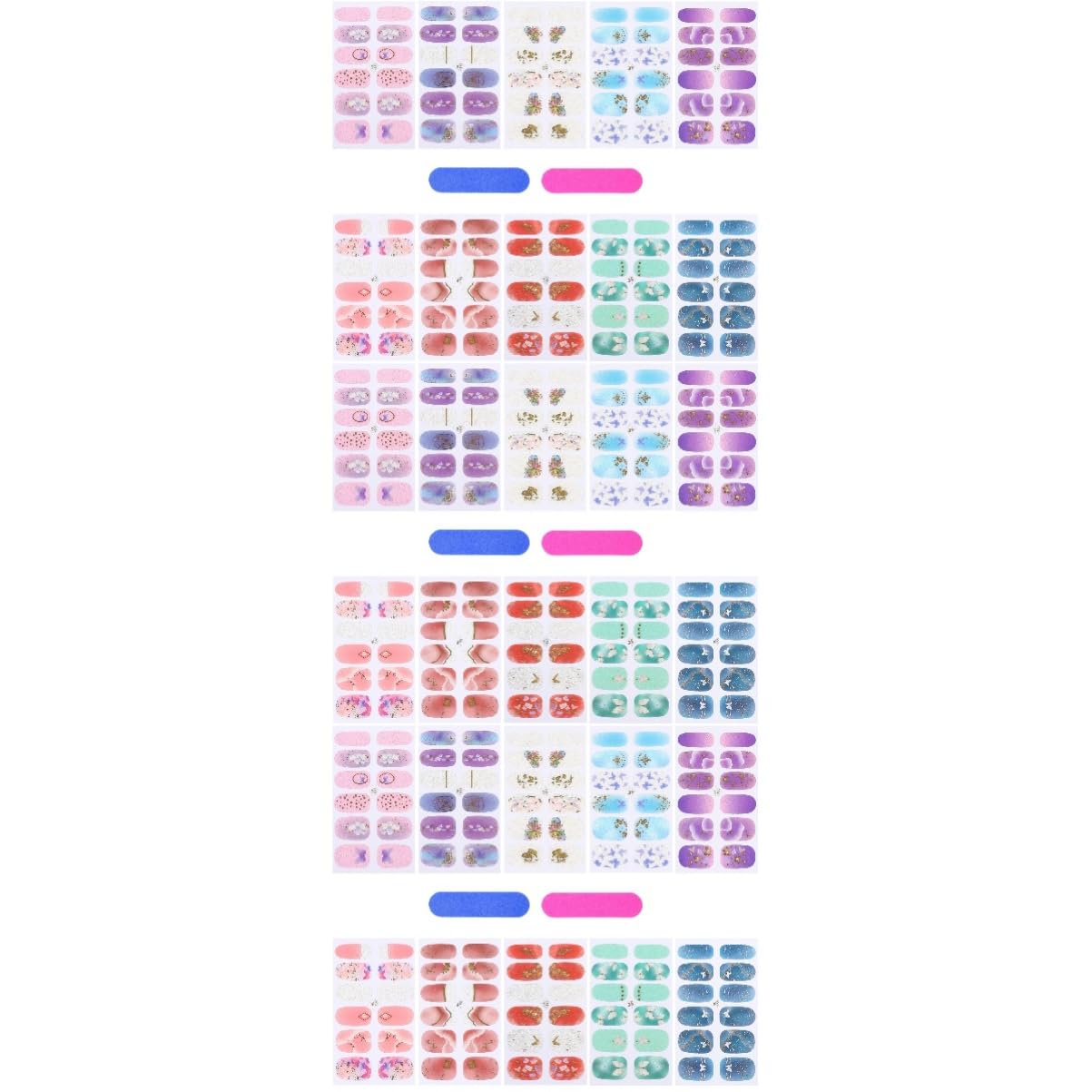 CALLARON 3 Set Adesivi per Unghie Gradiente con Decorazioni Stickers per Nail Art per Unghie Femminili Facili Applicare e Personalizzare