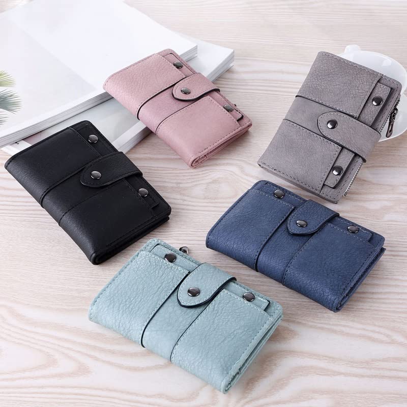Women Wallet Simple Retro Rivets Short Wallet Coin Purse Card Holders Handbag for Girls Purse Small Wallet(D)2