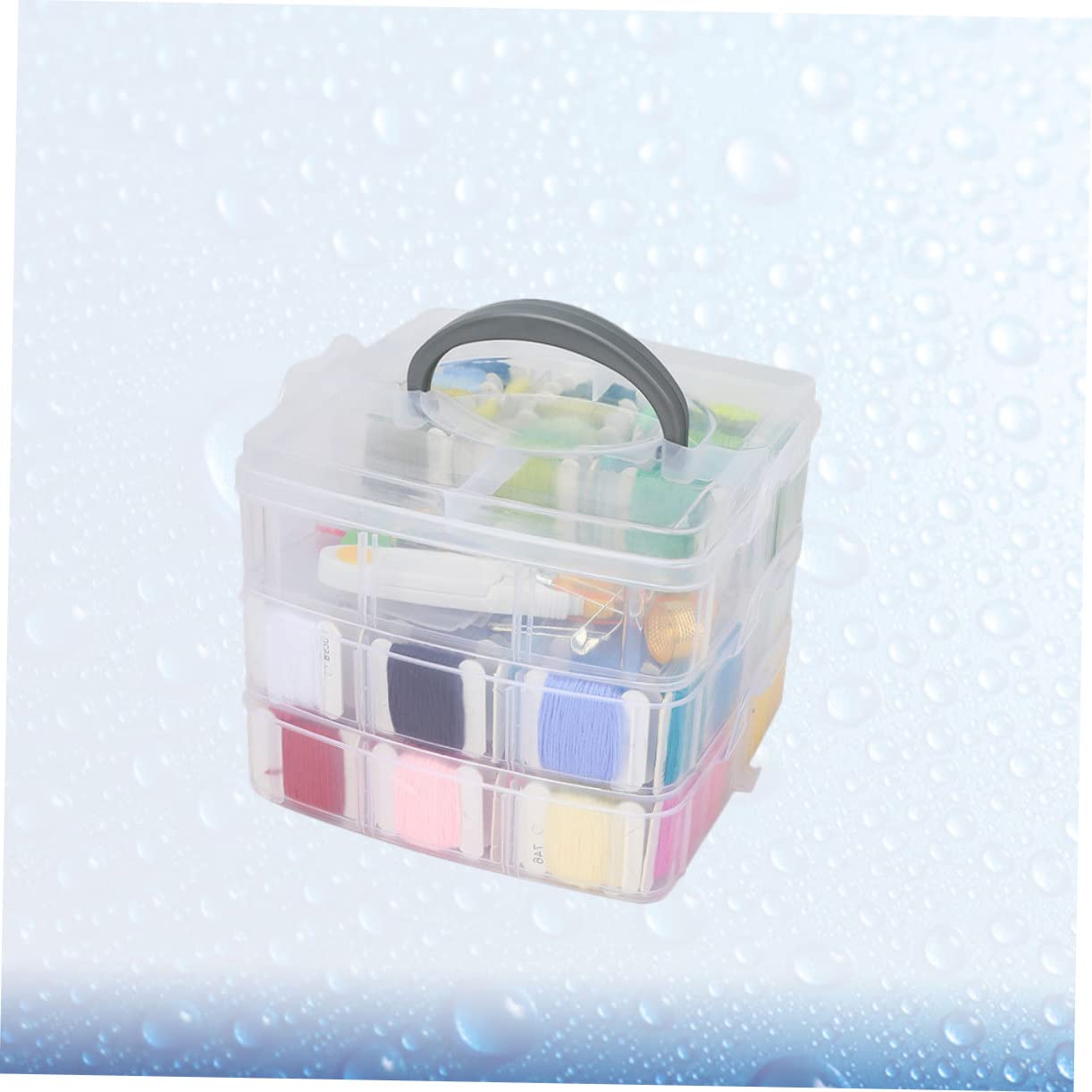 Lurrose Kit da Ricamo 150 Pezzi con Fili Avvolti e Accessori | Scatola per Conservazione Inclusa, Componenti in Metallo e Plastica, per Casa e Cucito, per Donna e Ragazza