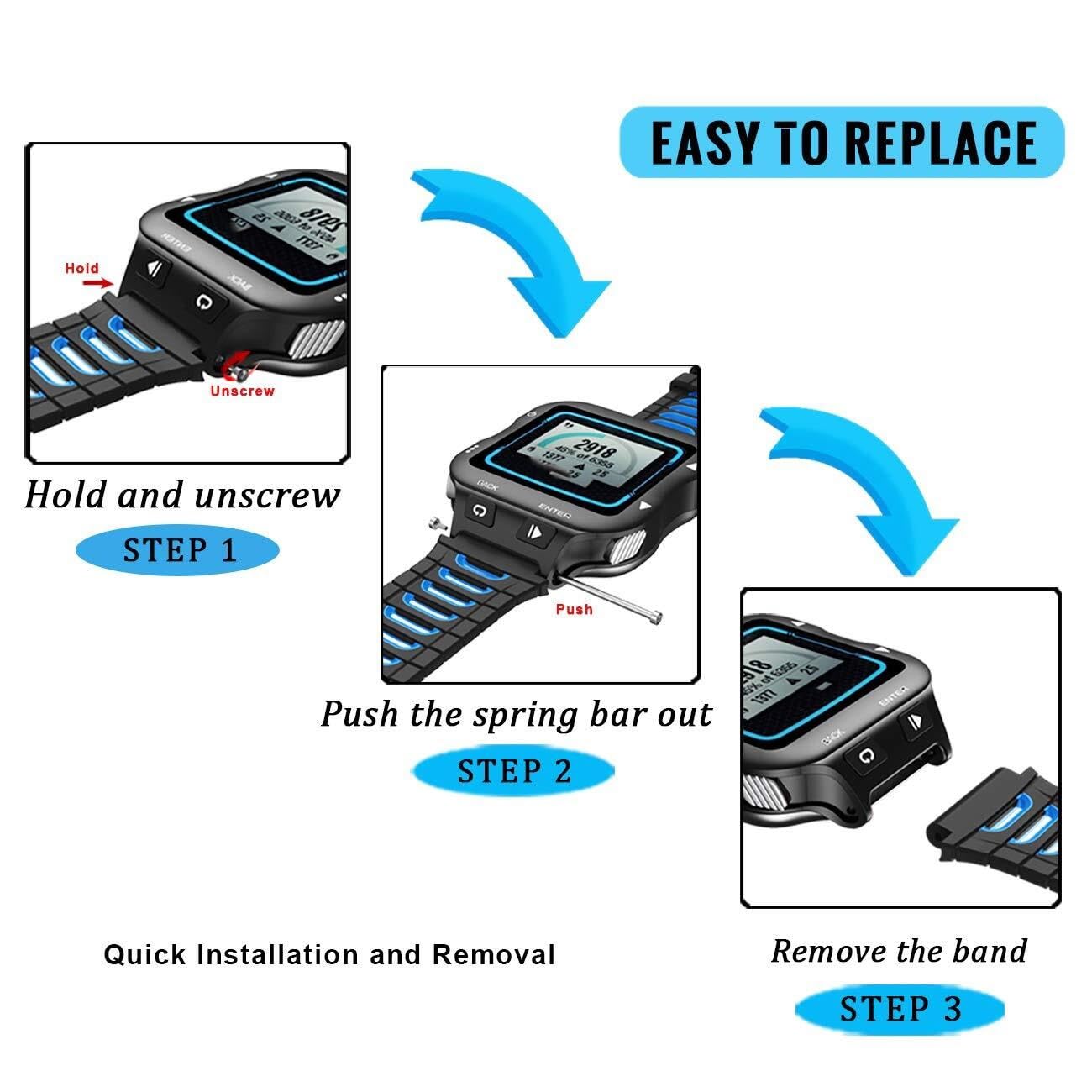 Pasek silikonowy do zegarka Garmin Forerunner 920XT, zapasowy pasek do zegarka 920XT, dla mężczyzn i kobiet, pasek do smartwatcha