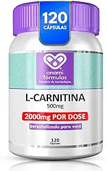 L-Carnitina Pura 2000mg 100% Pura Concentrada 120 Cápsulas