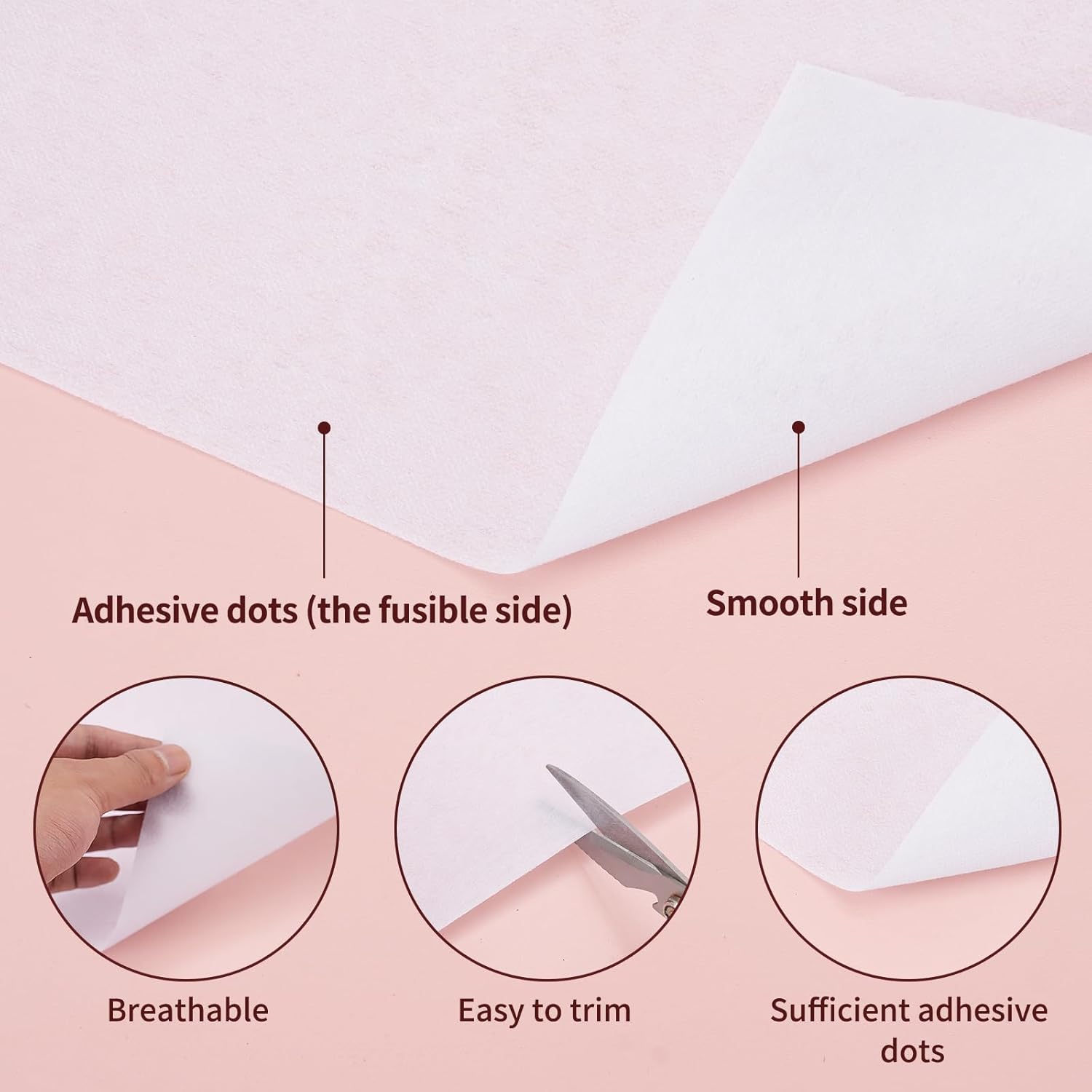 Medium Weight 12X 30 Yards Fusible Interfacing for Sewing,IronOn Non