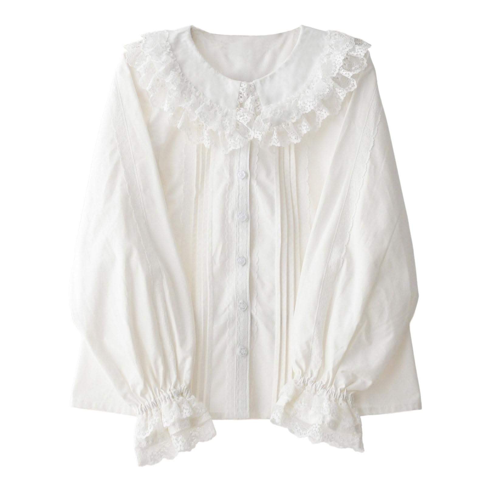 Camicetta da donna elegante con volant, a maniche lunghe