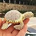 Waltz&F Diamond turtles Hinged Trinket Box Hand-painted Animal Figurine Collectible (Gold)