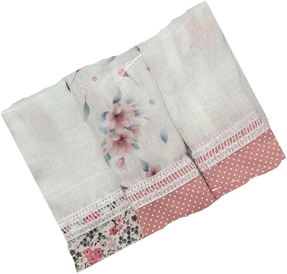 Casa Segura Kids Kit 3 Panos de Boca Babete Bebê 100% Algodão | Tecido Fralda, Com Barrado Delicado, Macio e Absorvente, Enxoval Infantil