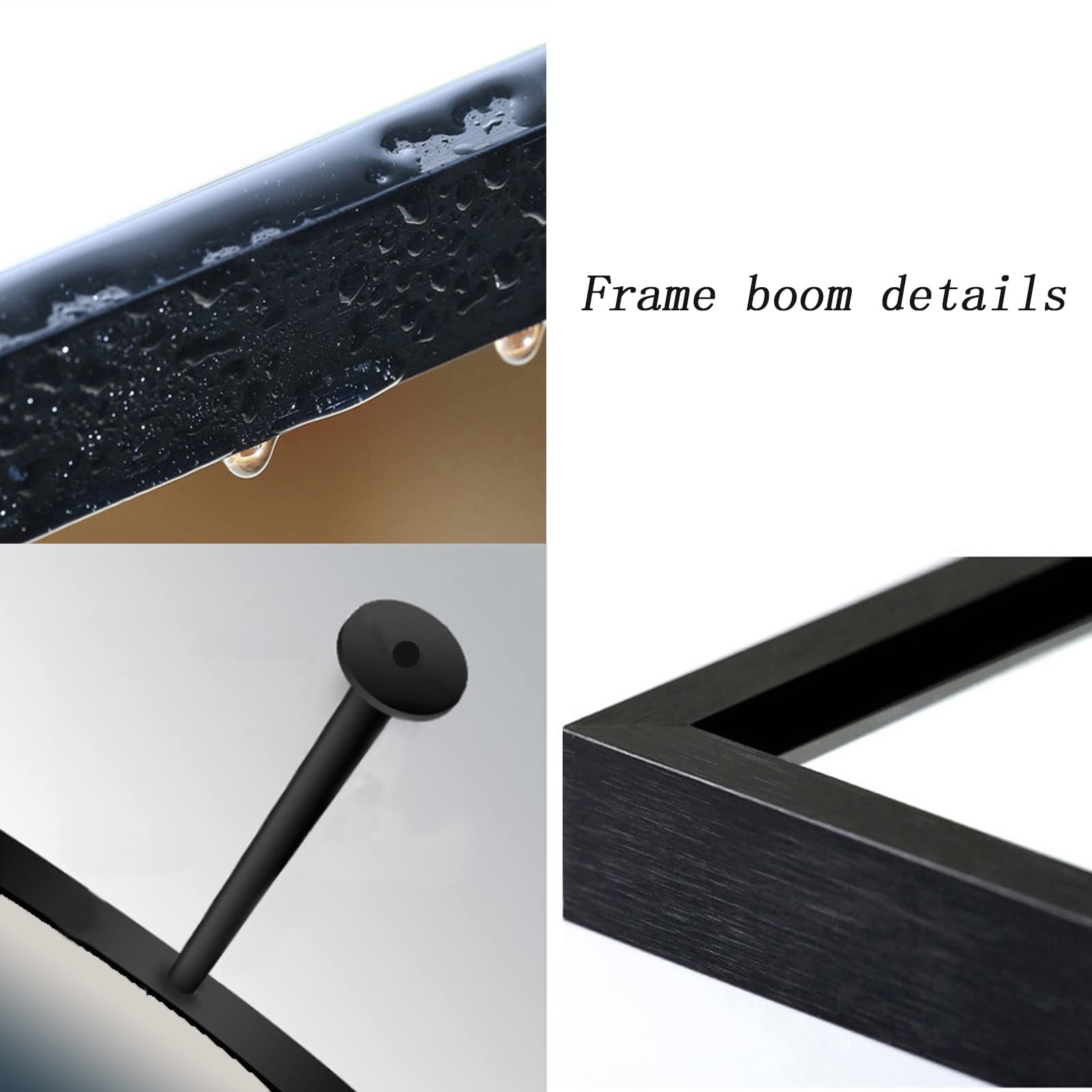Cornice in Metallo Nero Appeso Asta Specchio Moderno soffitto a soffitto a soffitto per Bagno Bagno Soggiorno Ingresso Personalizzabile Boom in Metallo a Braccio Appeso (Size : 40cmx70cm)