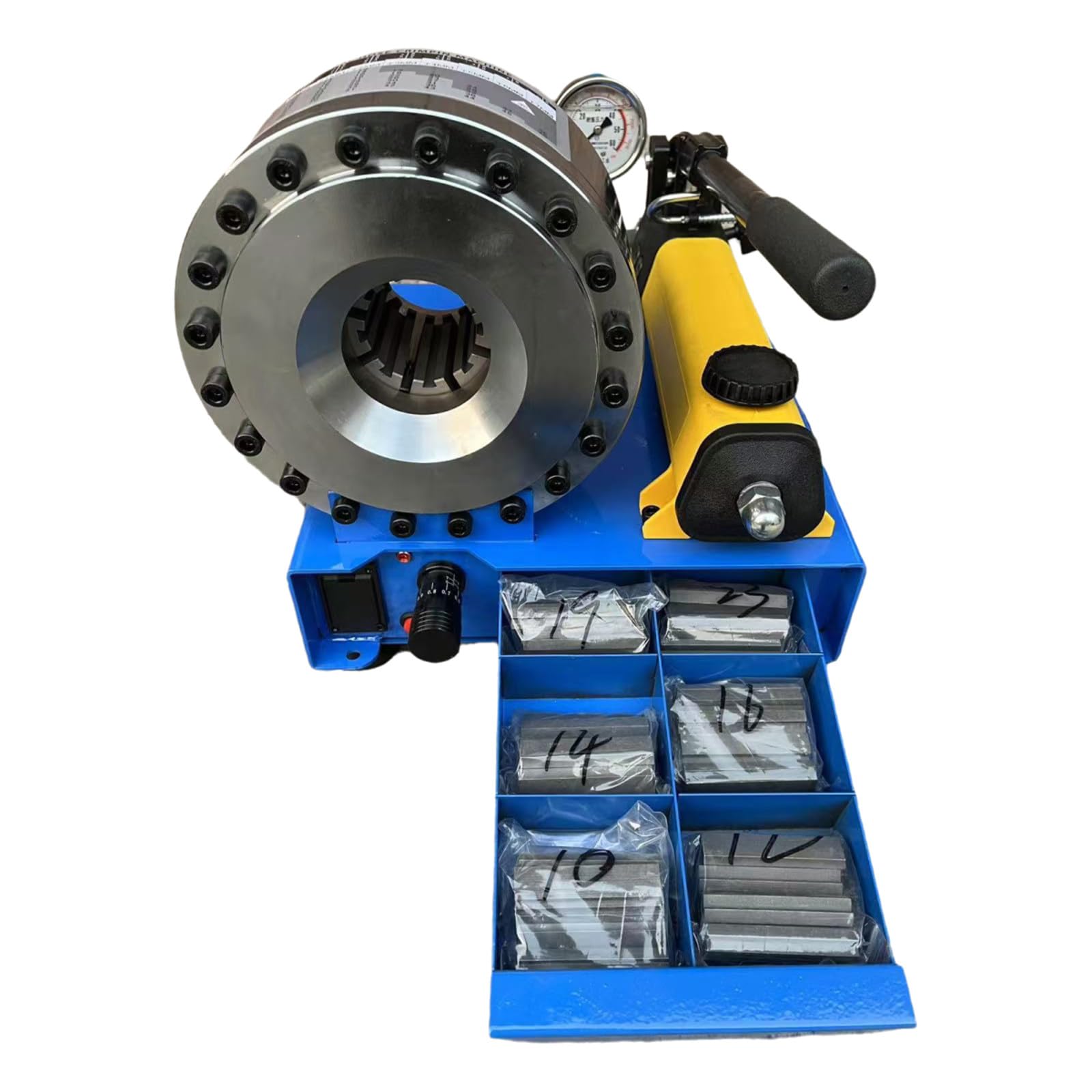 Zestaw narzędzi do ręcznego zaciskania węży hydraulicznych z 7 matrycami do łatwego i bezpiecznego zaciskania w zastosowaniach motoryzacyjnych i DIY