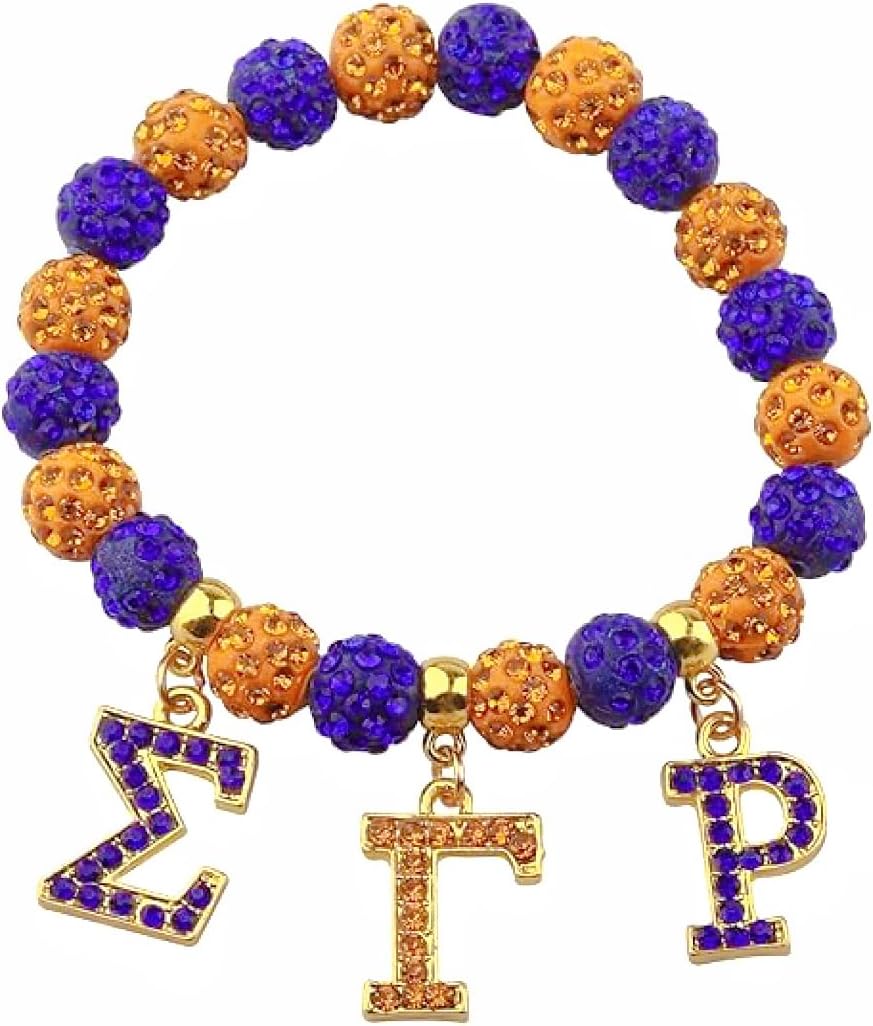 Sorority Bracelet with Greek Letter Beads - Paraphernalia Greek Sorority Jewelry Gift