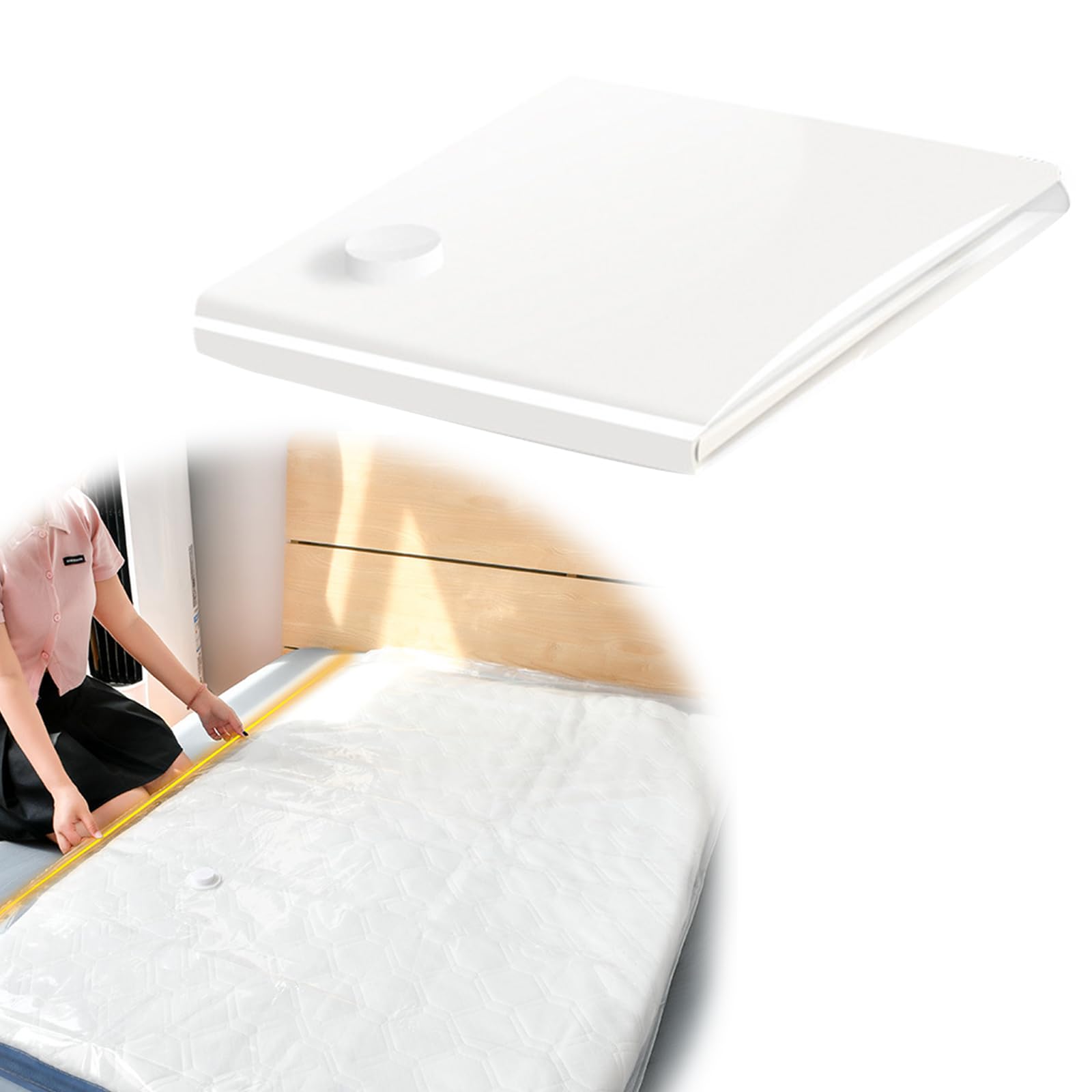 Large Vacuum Storage Bags, 130x240cm Mattress Vacuum Storage Bag, Waterproof Sealable Vacuums Seal Mattress Bag Reusable Space Saver Bags for Mattresses Quilt Moving Shipping Storages