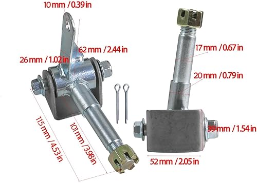 Miniatura 3 de Juego de 2 ruedas de neumático Go Kart 14570-6 en llanta de 3 pernos con nudillos de dirección delantera, bujes de rueda para Karting Go Cart Drift