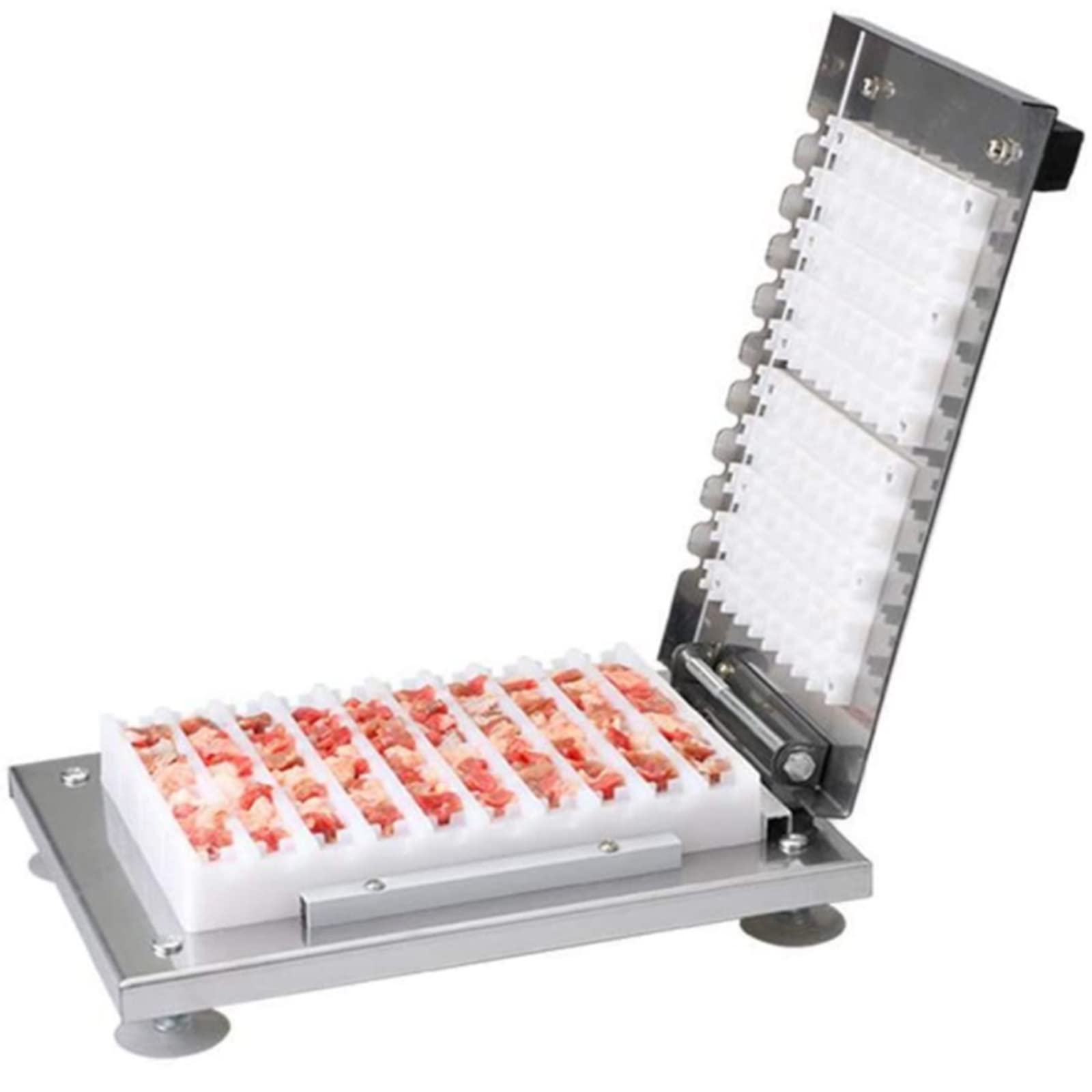 Manual Kebab Skewer Machine, Stainless Steel Commercial Meat String Machine, High Efficiency Wear Mutton String Making Machine, BBQ Skewer Maker