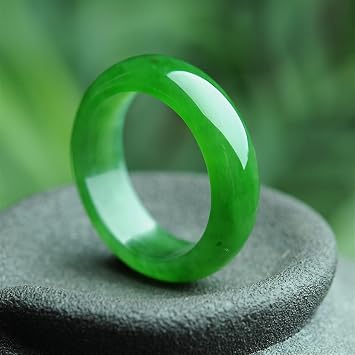 CAOMIAN Natural Hetian Jade Jasper Ring Ring Spinach Green Without Cracks Jasper Ring Bracelet Jade Jade Size 18mm