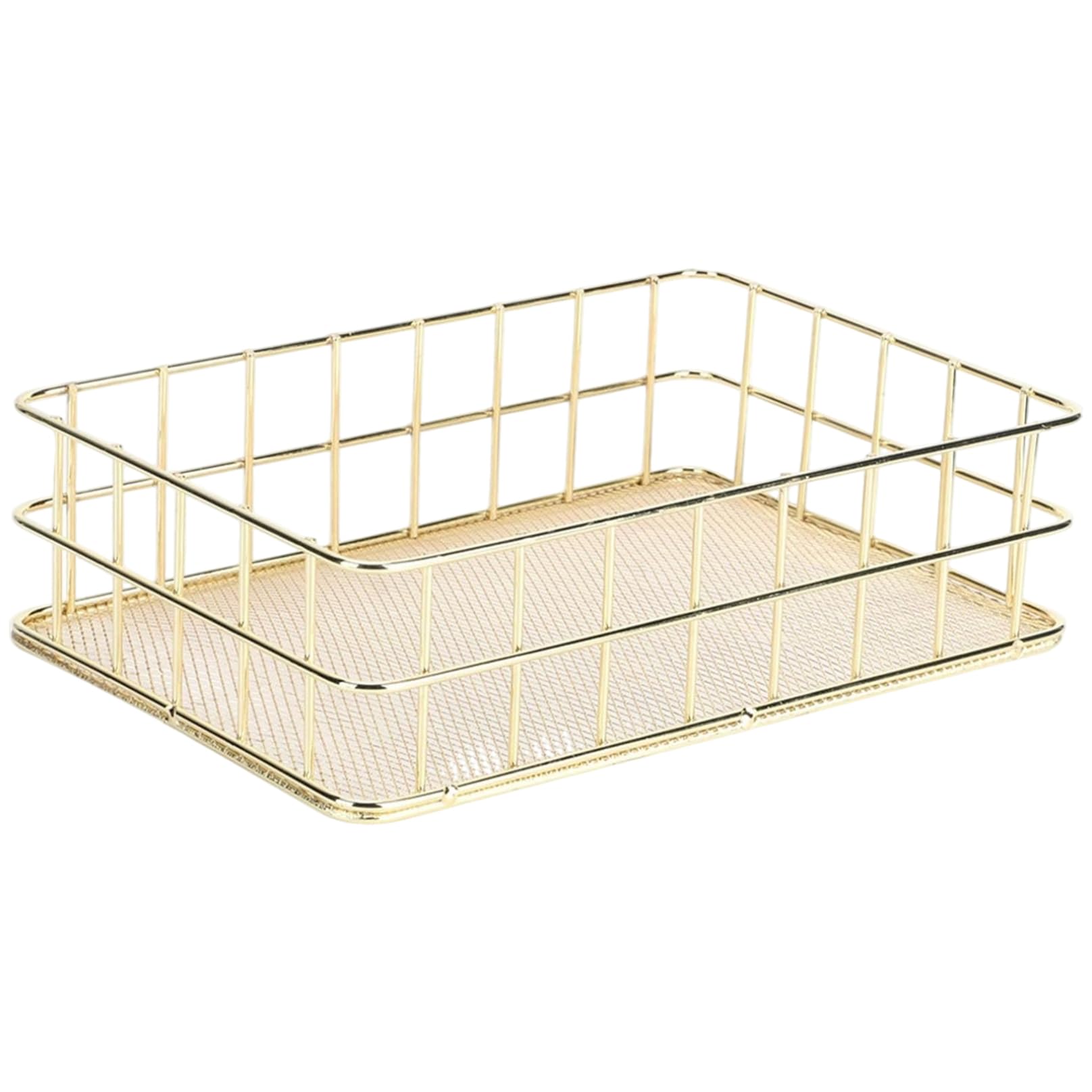 Cesta de alambre dorado Gcroet para organizar cajones de oficina y joyas