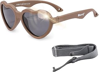 Gafas de Sol para Bebé, 0-2 Años, Protección Polarizada UV400, Montura Flexible y Blanda, Cinta Elástica Ajustable, Gafas de Sol Seguras y Cómodas para Bebés, Maes