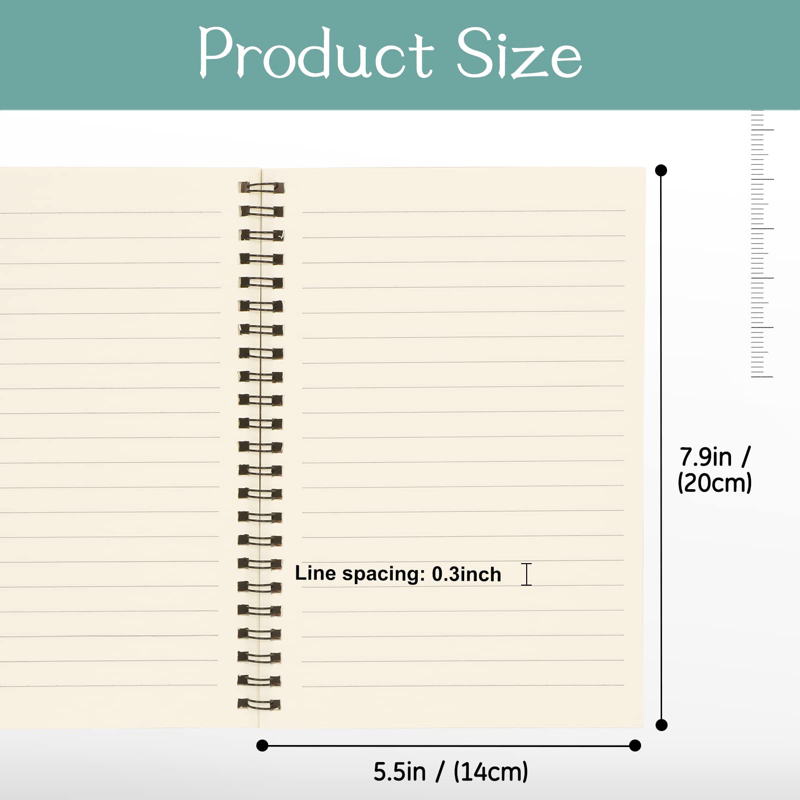 Snapklik.com : A5 Spiral Notebook, 4 Pack 7.9