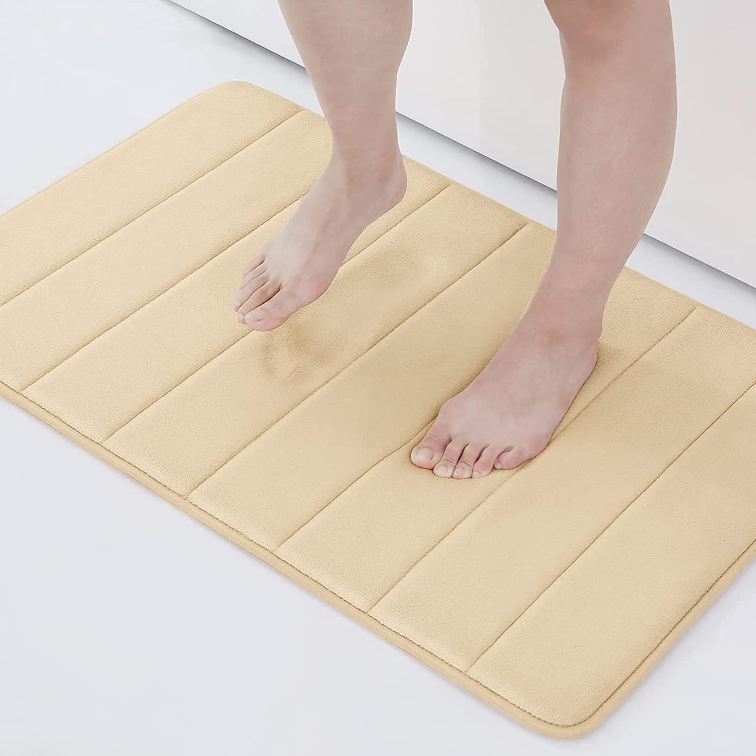 Buganda Memory Foam Soft Bath Mats - Non Slip Absorbent Bathroom Rugs Rubber Back Runner Mat for Bathroom Floors 24" x 47", Black : Home & Kitchen