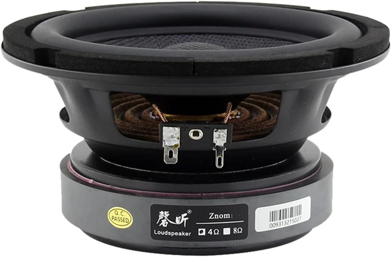 1Pc 6.5 Inch Subwoofer Speaker Driver 4 8 Ohm 80W HiFi Music Home Theater Sound System Glass Fiber Cone Audio Loudspeaker(4 Ohm Speaker)