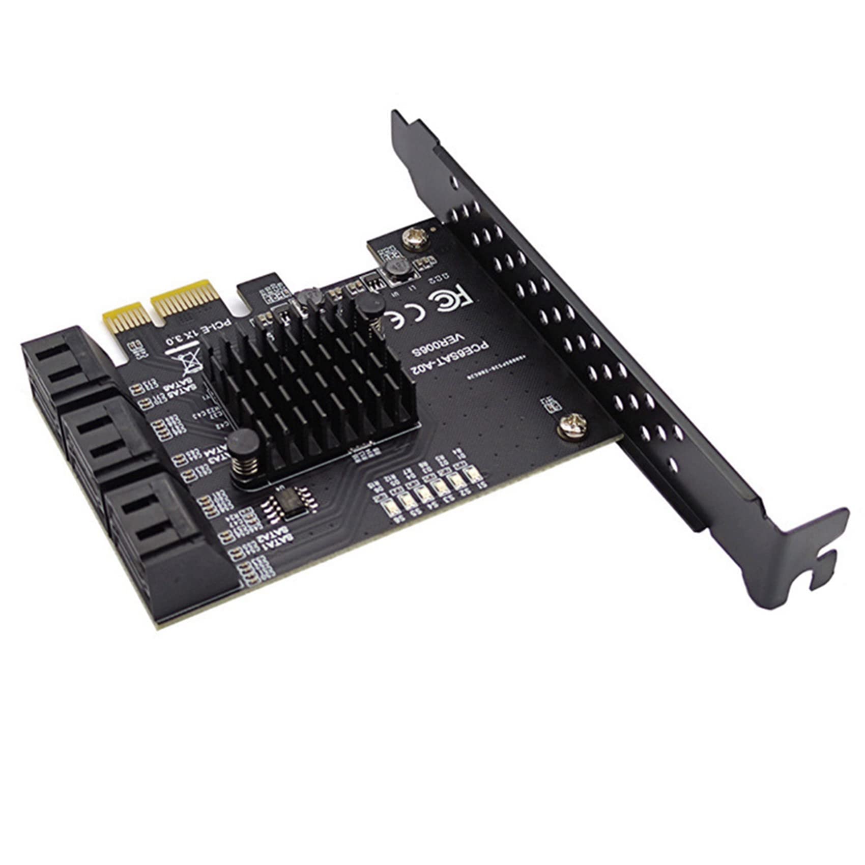 2X Carte Contrôleur 6 Gbps SATA 3.0 vers PCI-E 1X Carte D'Extension PCIe SATAIII 6 Ports Convertisseur D'Adaptateur