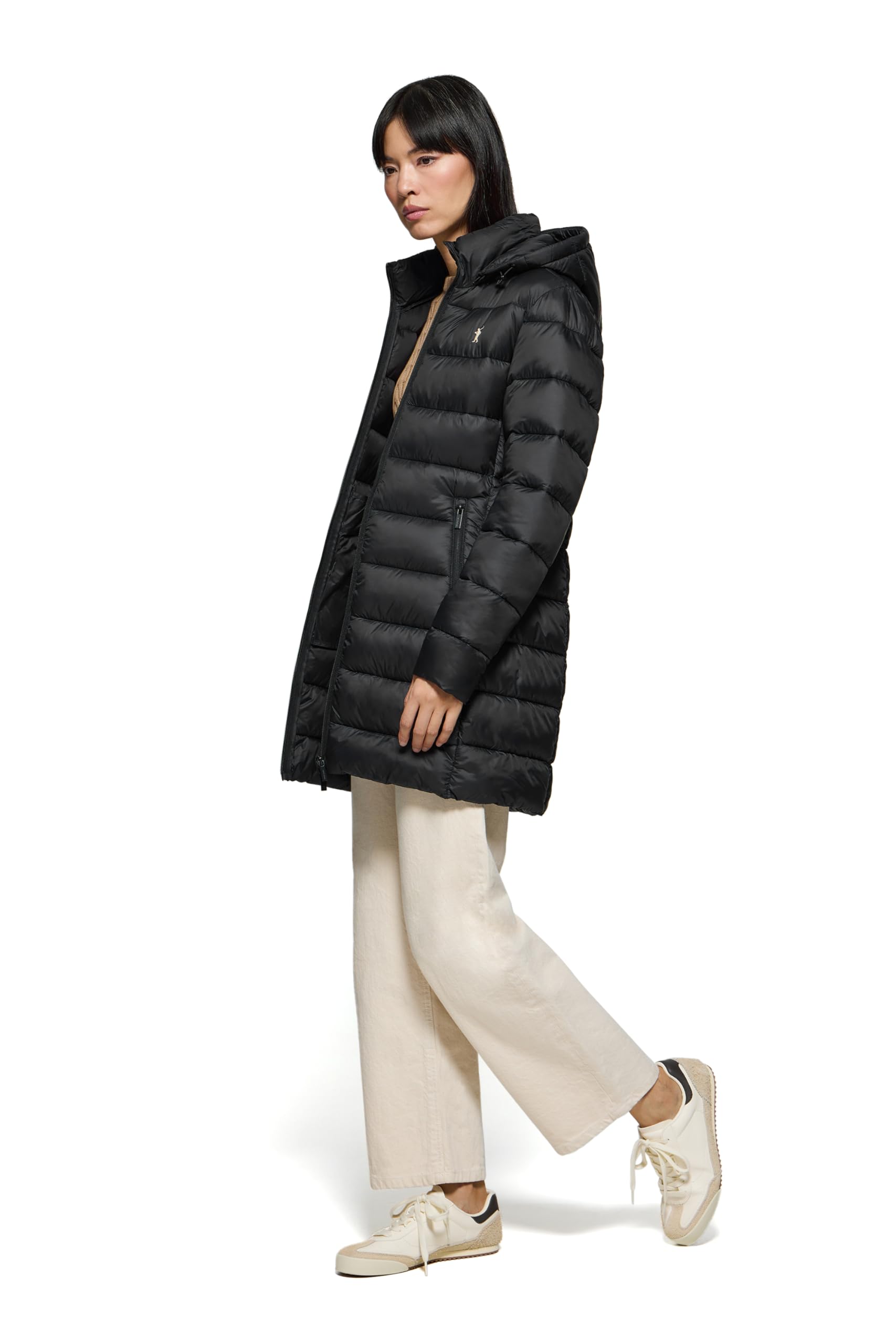 Polo Club Cappotto Ultraleggero da Donna con ricamo e chiusura a Zip - Giacca Invernale