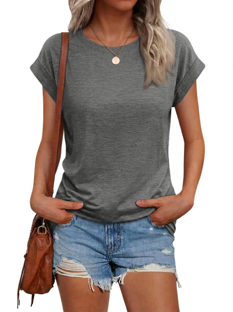 Cicy Bell Tshirt Damen Tops Rundhals Oberteile Elegant Basic Shirt Sommer Blusen.