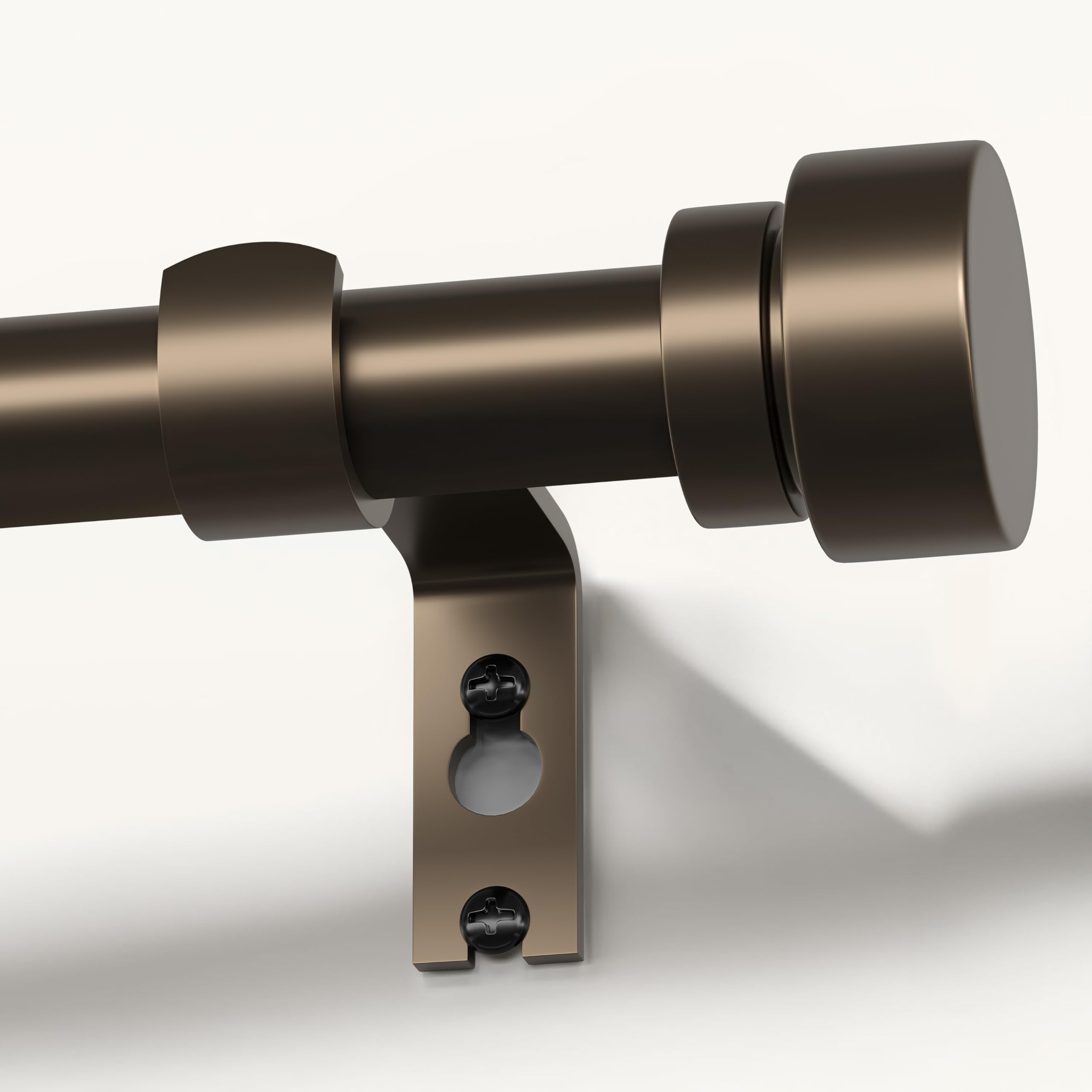 Modern Brown Curtain Rods for Windows 72 to 144 Inches Adjustable Length Heavy Duty 1" Diameter Window Curtain Rod with Decorative Finials for Outdoor Farmhouse Bedroom Kitchen Living Room