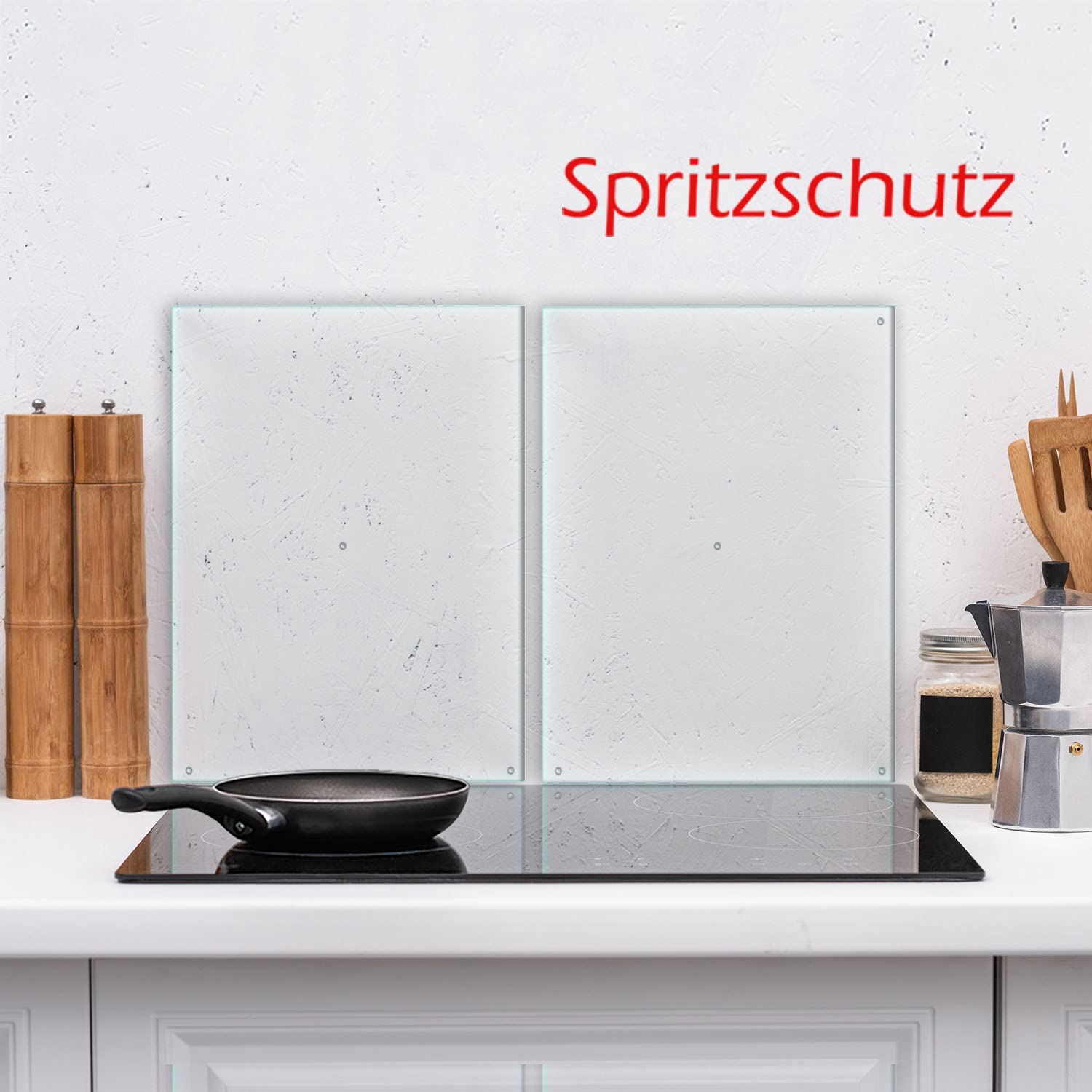 Herdabdeckplatte Abdeckung Ceranfeld Abdeckplatte Schneidebrett 2-Teilig 80x52 Durchsichtig Spritzschutz Glasplatte Ceranfeldabdeckung Schutz Herdschutz Sicherheitsglas Glasschneidebrett 2x40x52