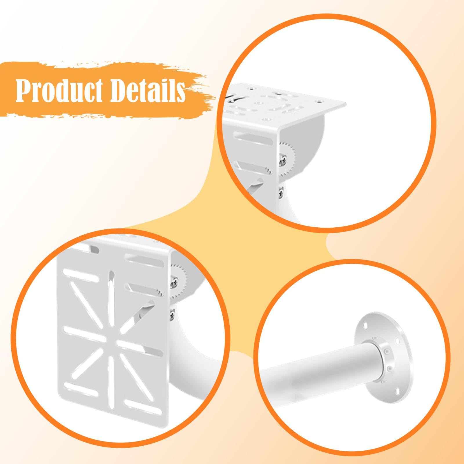 F Fityle Support Mural en Forme de L pour caméra de sécurité, Support pour caméra dôme, Adaptateur pour système de caméras, idéal pour Jardin, Atelier ou, S