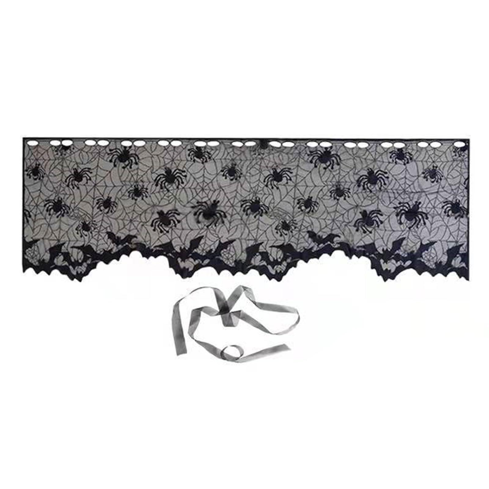 Tsophreniq Tablecloth Curtain Black Web Lace Table Runner for Halloween Celebration Easy to Clean and Store Table Runner Rectangular Covers