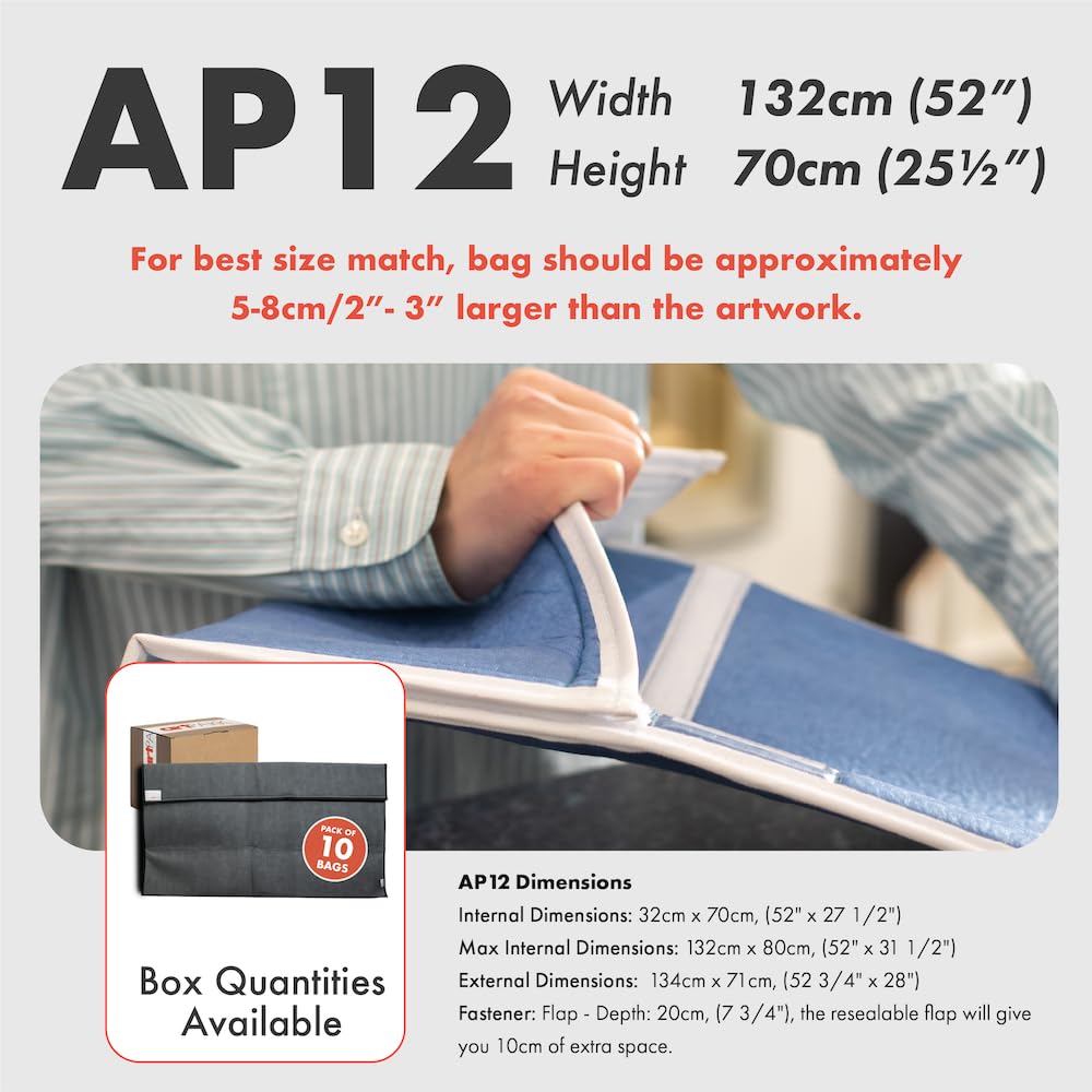 ARTPAKK, Art Bags (AP12-132 x 70 cm), Strong • Shock-Absorbent • Reusable • Non-Toxic • Waterproof • Acid-Free Lining - Image 3
