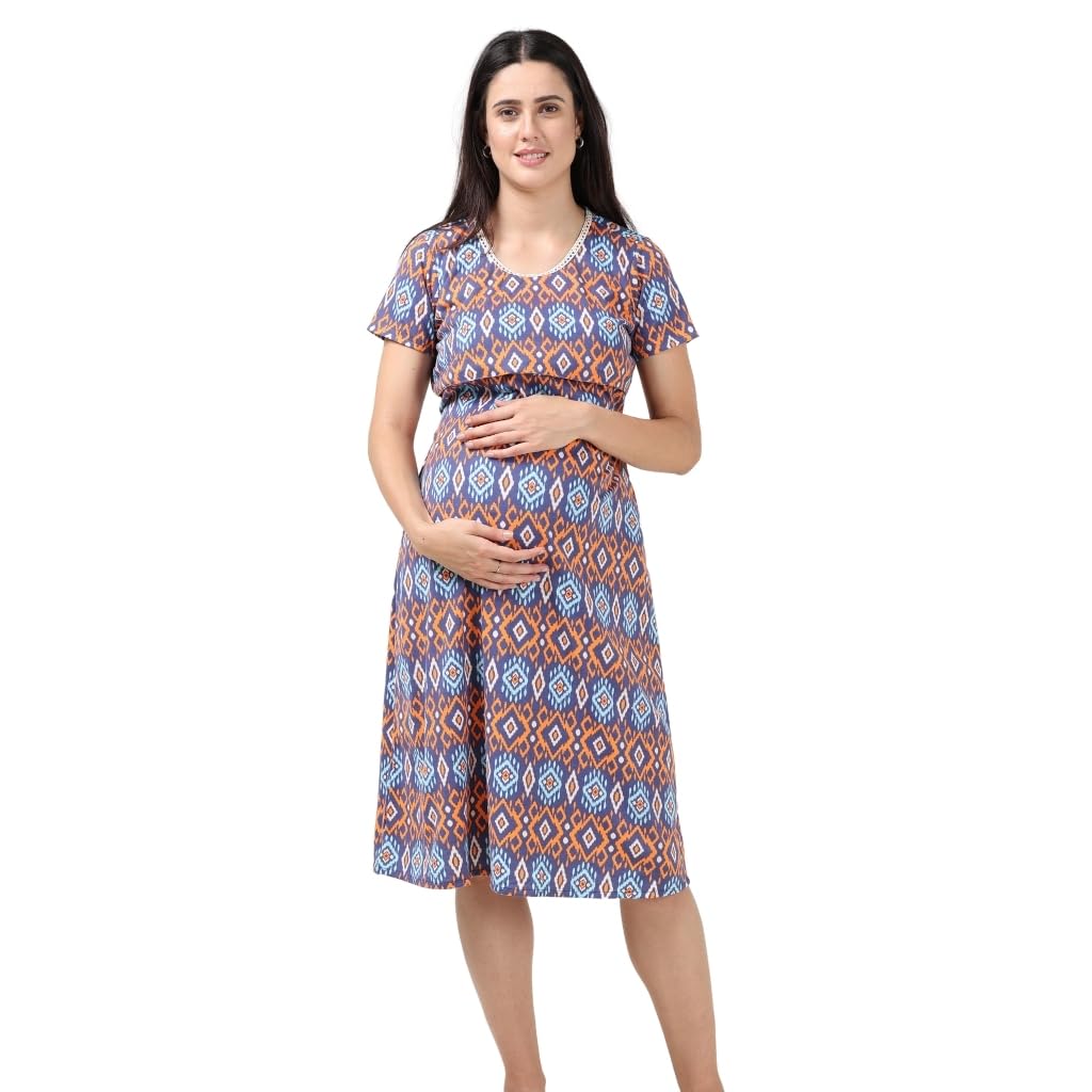 morph maternity Morph | Nursing Gowns for Feeding | for Easy Breastfeeding | Fits During Pregnancy & Post Pregnancy | One Side Pocket-picture-10