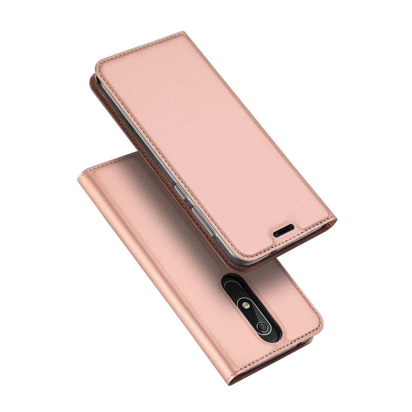 Verco Case compatible with Nokia 5.1, Flip Wallet Cover with Magnetic Closure for Nokia 5.1 Phone Case - rose gold - Image 2