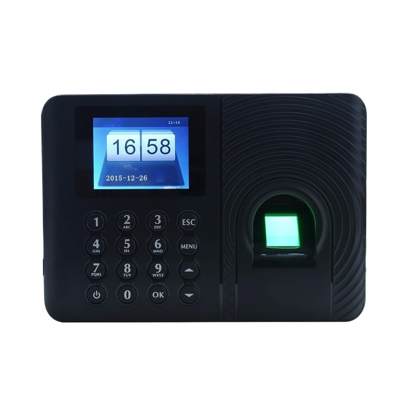 Rilevatore Presenze, Macchina for la rilevazione e presenze con password e impronte digitali, registratore di registrazione dei dipendenti, schermo LCD TFT da 2,4 pollici, DC 5V