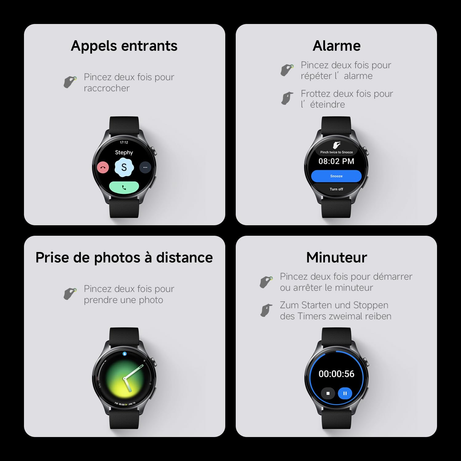 XIAOMI Watch 5 47 mm, Montre connectée Wear OS by Google, paiement sans Contact NFC, IA Gemini, écran 1,54", Jusqu’à 6 Jours d’autonomie, GPS Fitness, Android Uniquement, Bluetooth, Noir