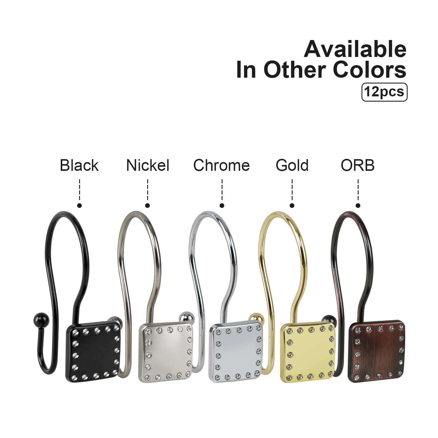 Utopia Alley Shower Rings, Double Shower Curtain Hooks for Bathroom, Rust Resistant Shower