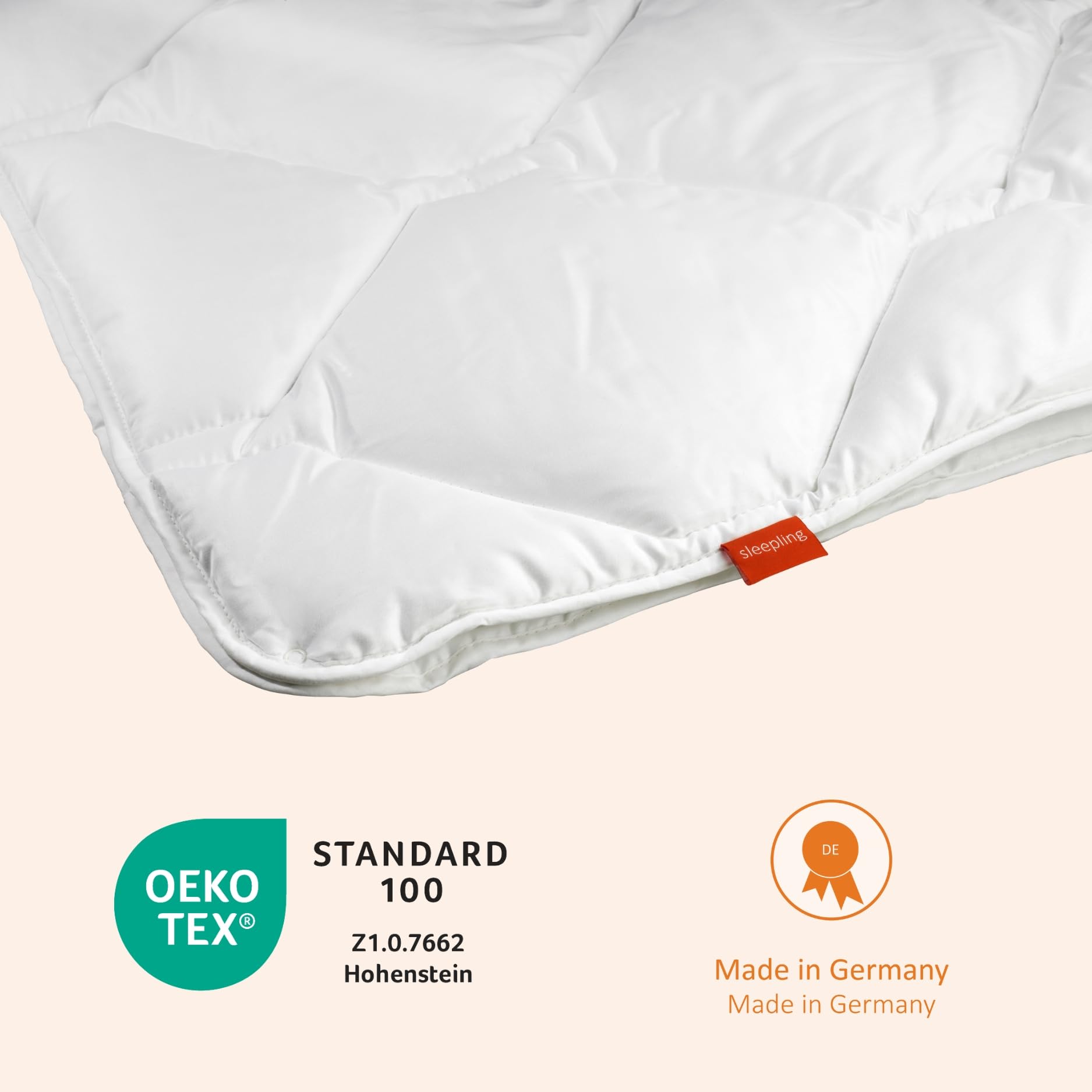 sleepling Winterdecke 155x220 cm, Dicke Winter Bettdecke, Komfort 100 | Warme Winterbettdecke, 100% feine Mikrofaser, Füllung HCS-Faserkugeln, Decke 155 x 220 cm, Made in Germany, OEKO-TEX