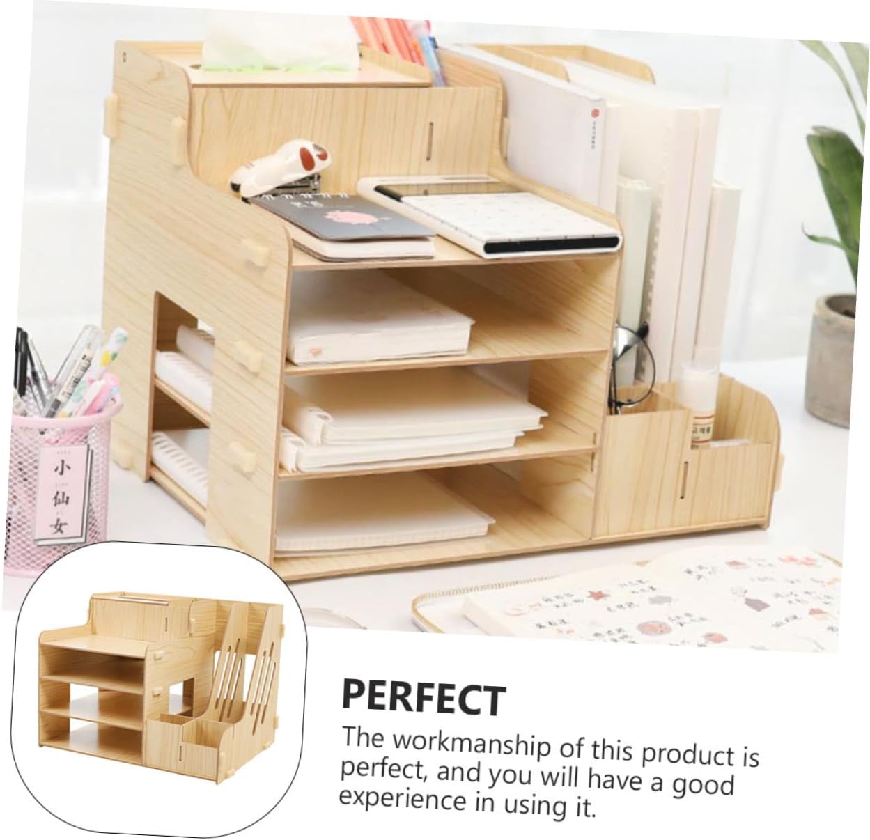 Angoily Multi-Compartment File Storage Rack for Office Desktop Organizer Drawers Document Holder and File Sorter for Home and Workspace