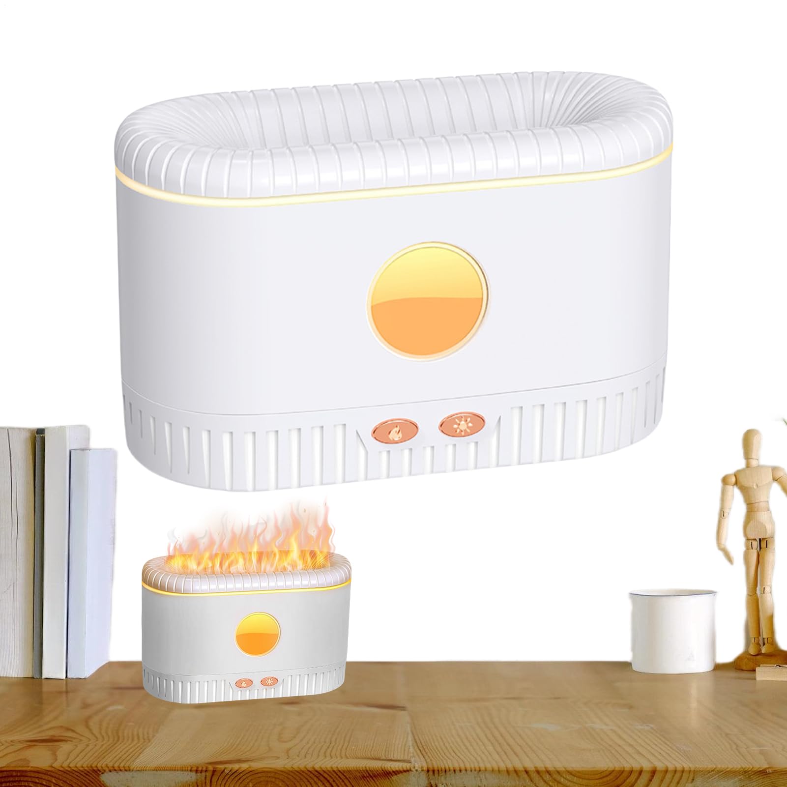 Difusor humidificador de llama con apagado automático y cambio de 7 colores para aromaterapia