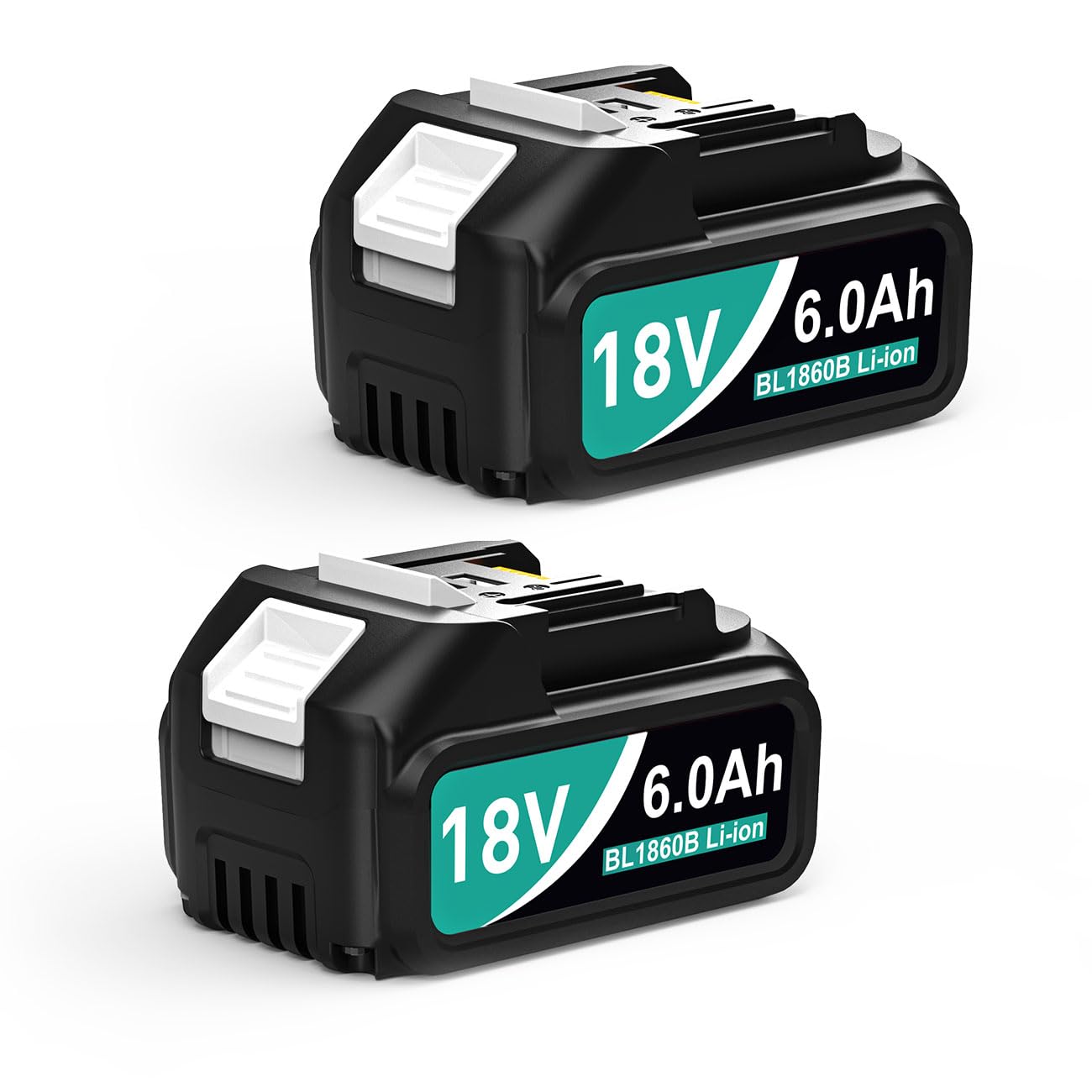 Batería de repuesto para Makita BL1860 (2 x 6,0 Ah, compatible con dispositivos y cargadores Makita de 18 V, batería de iones de litio con indicador de carga LED)