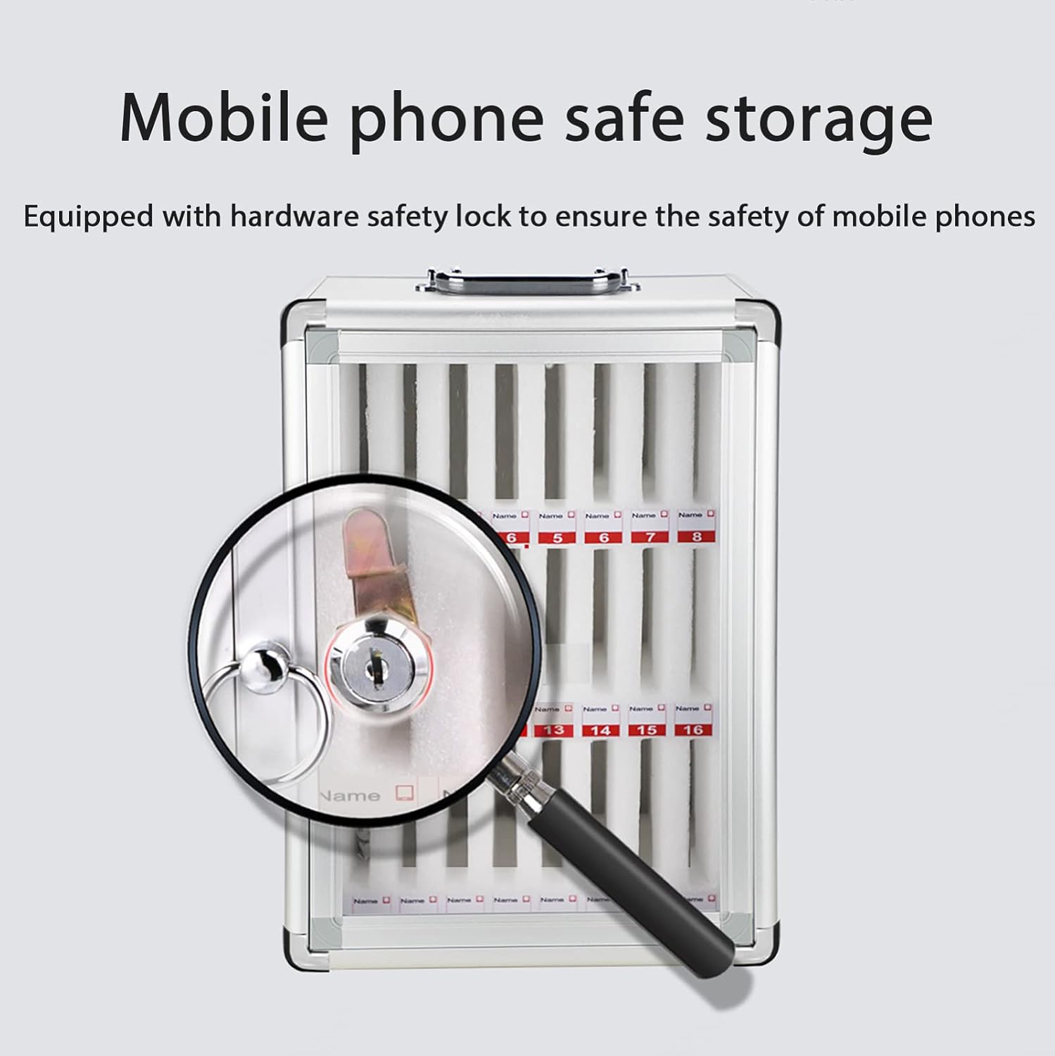 Mobile Phone Storage Box Transparent Acrylic Mobile Phone Security Locker with Key,Mobile Phone Charging Station Cabinet - 36 Slot Secure Locker with Lock & Keys, Portable Phone Storage Box