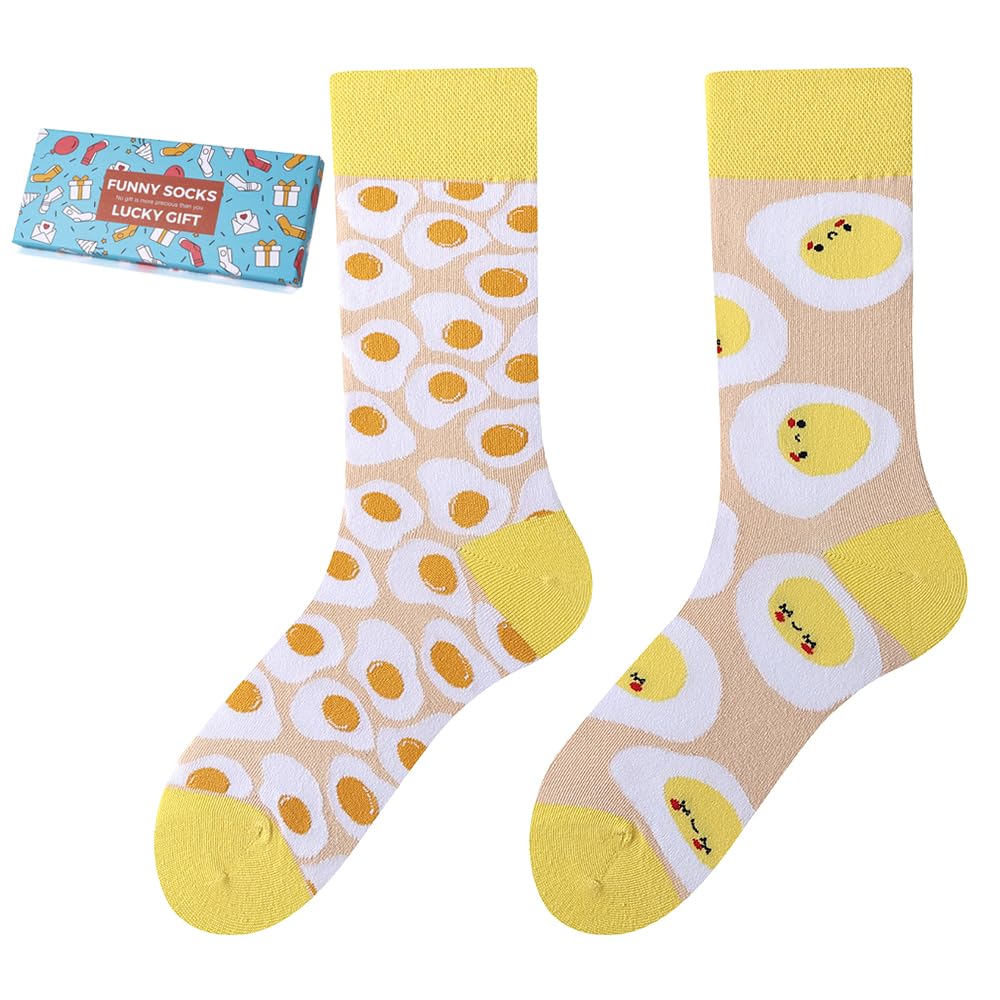 Calcetines Divertidos Unisex para Mujer y Hombre con Diseños Asimétricos en Par - Temas Animales, Comida, Fruta, Deporte y Arte en Algodón - Ideal para Regalos — view 157