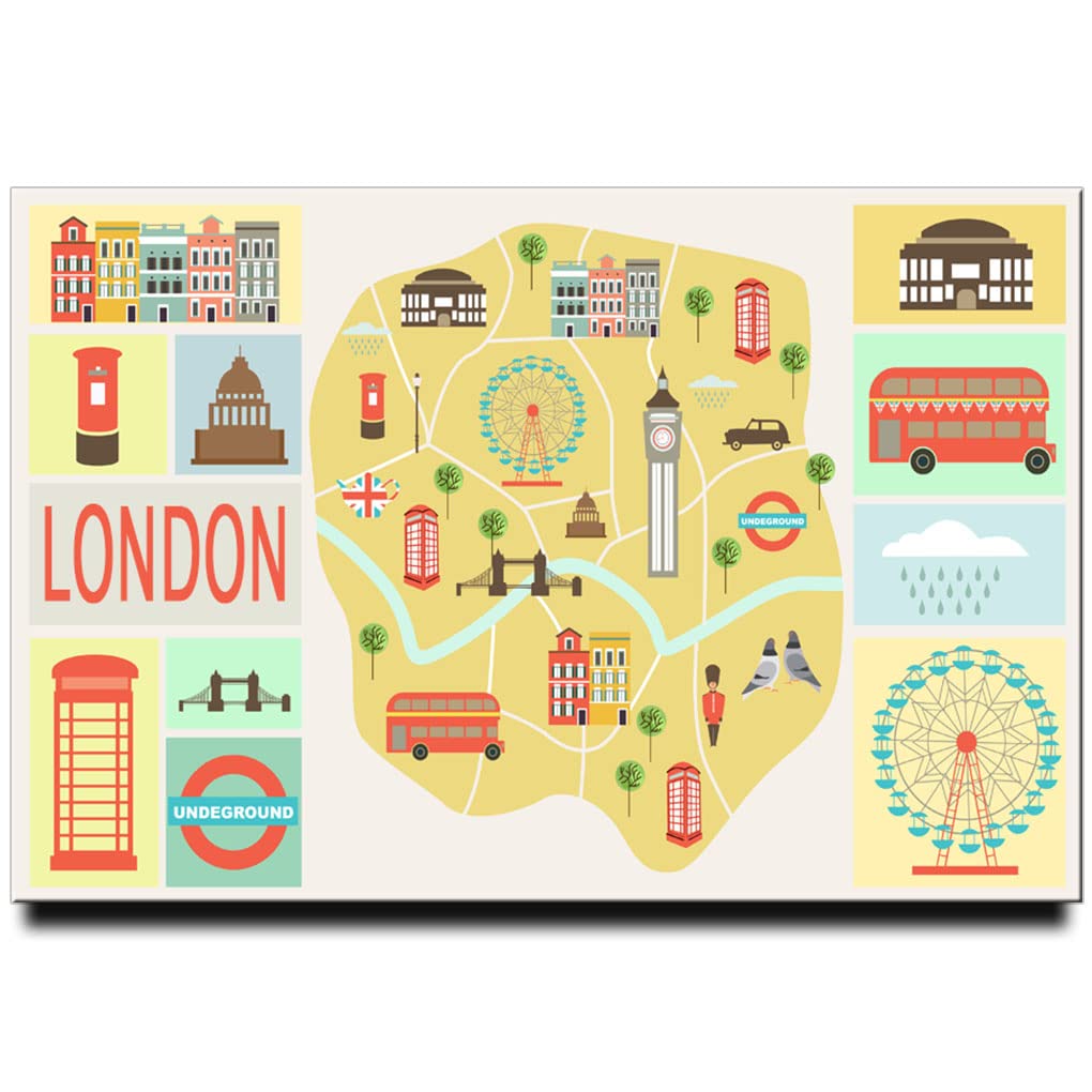 London map Fridge Magnet England Travel Souvenir United Kingdom Thames
